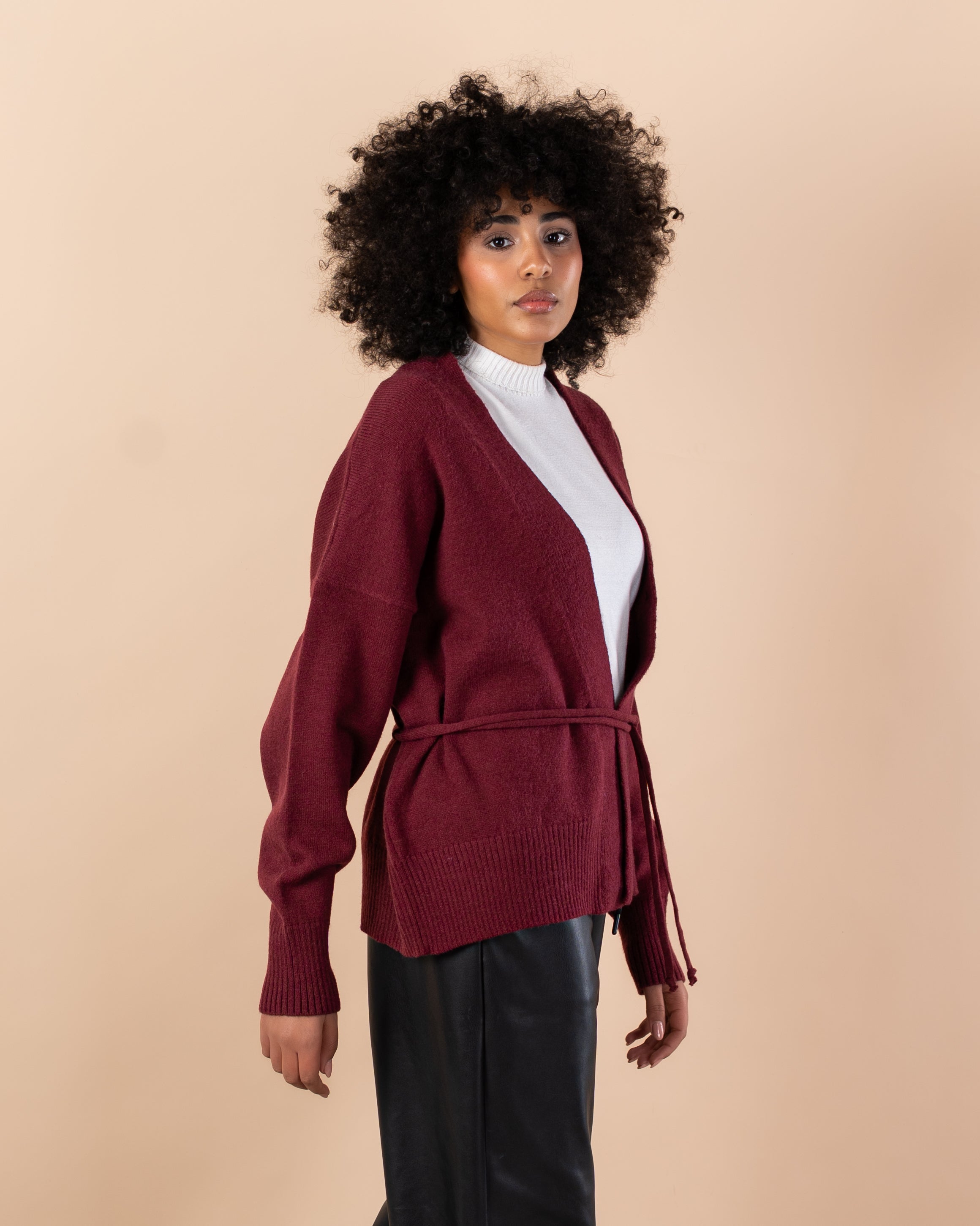 Knitwear Cardigan - Short  with drawstring