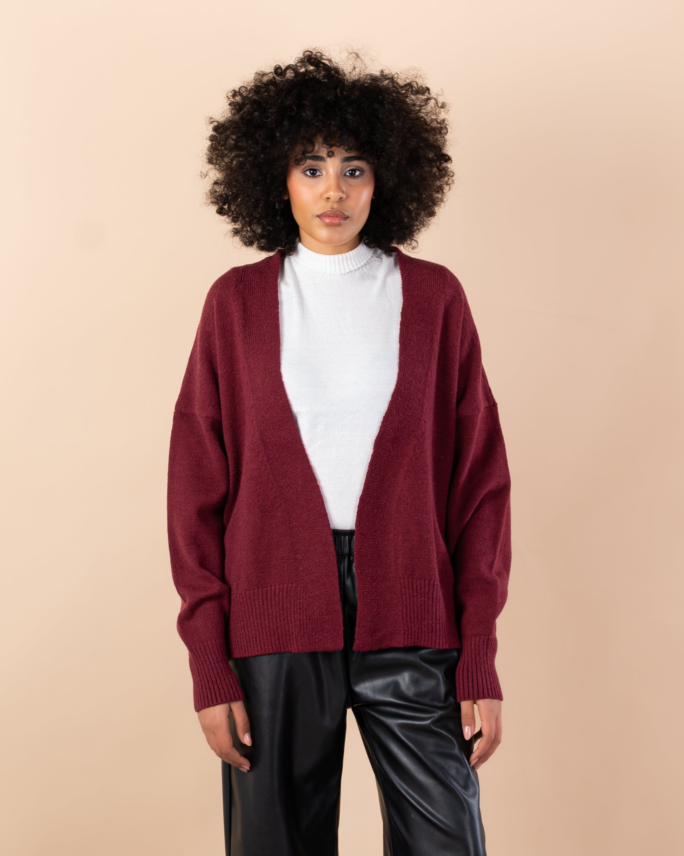 Knitwear Cardigan - Short  with drawstring