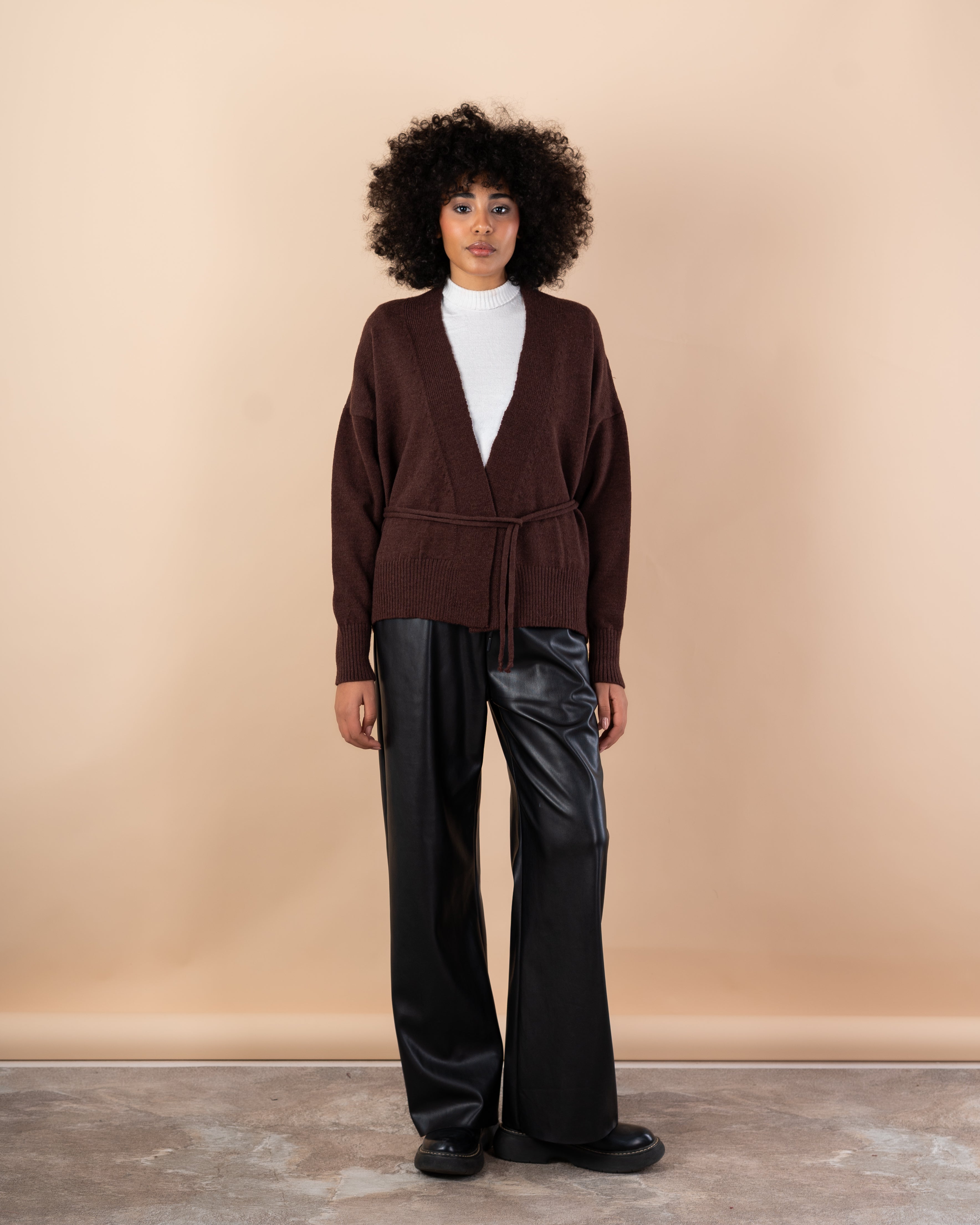 Knitwear Cardigan - Short  with drawstring