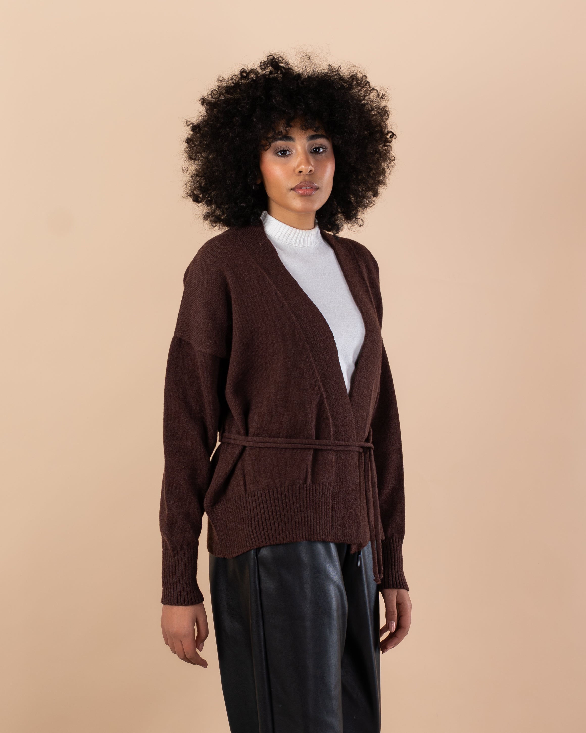 Knitwear Cardigan - Short  with drawstring