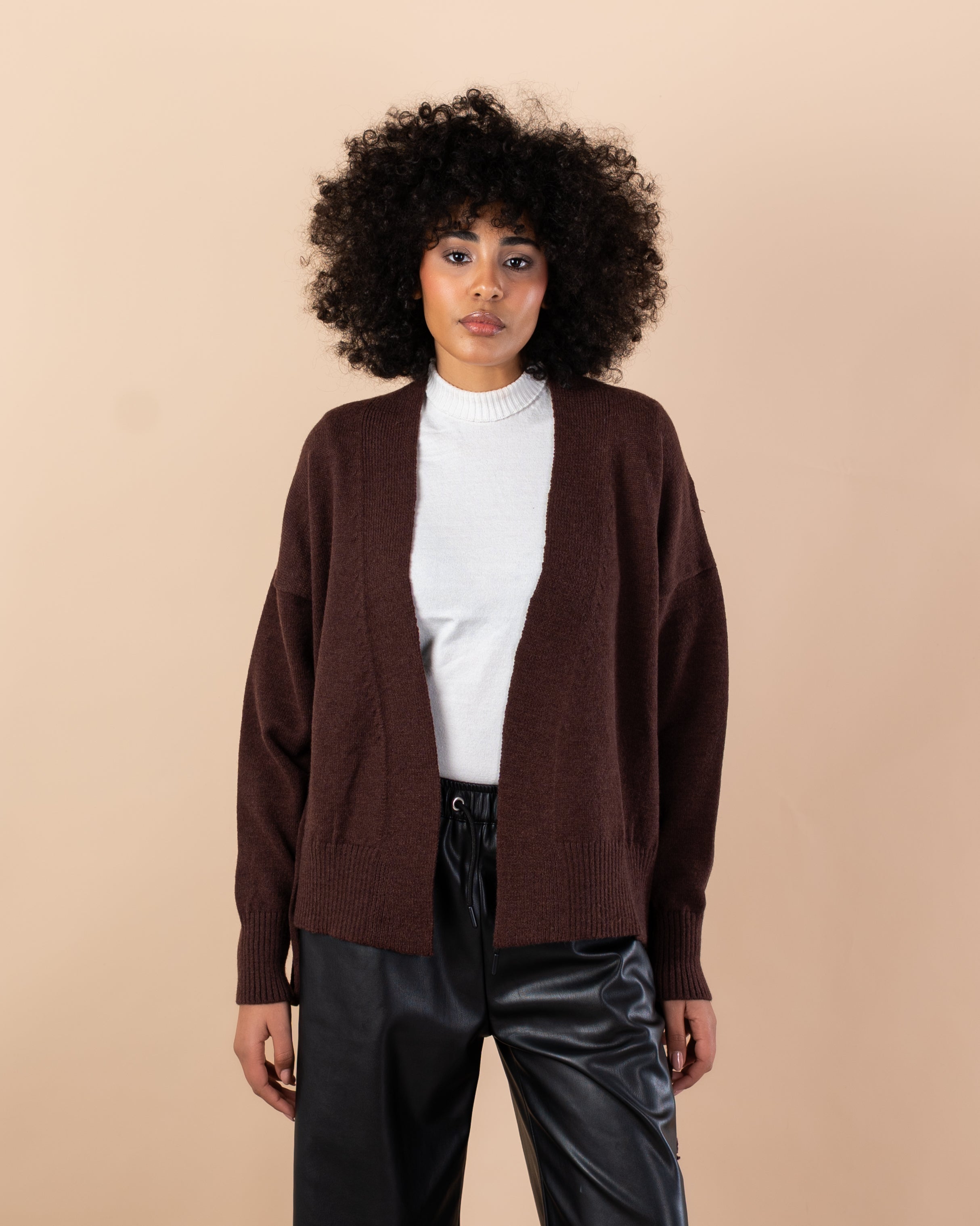Knitwear Cardigan - Short  with drawstring
