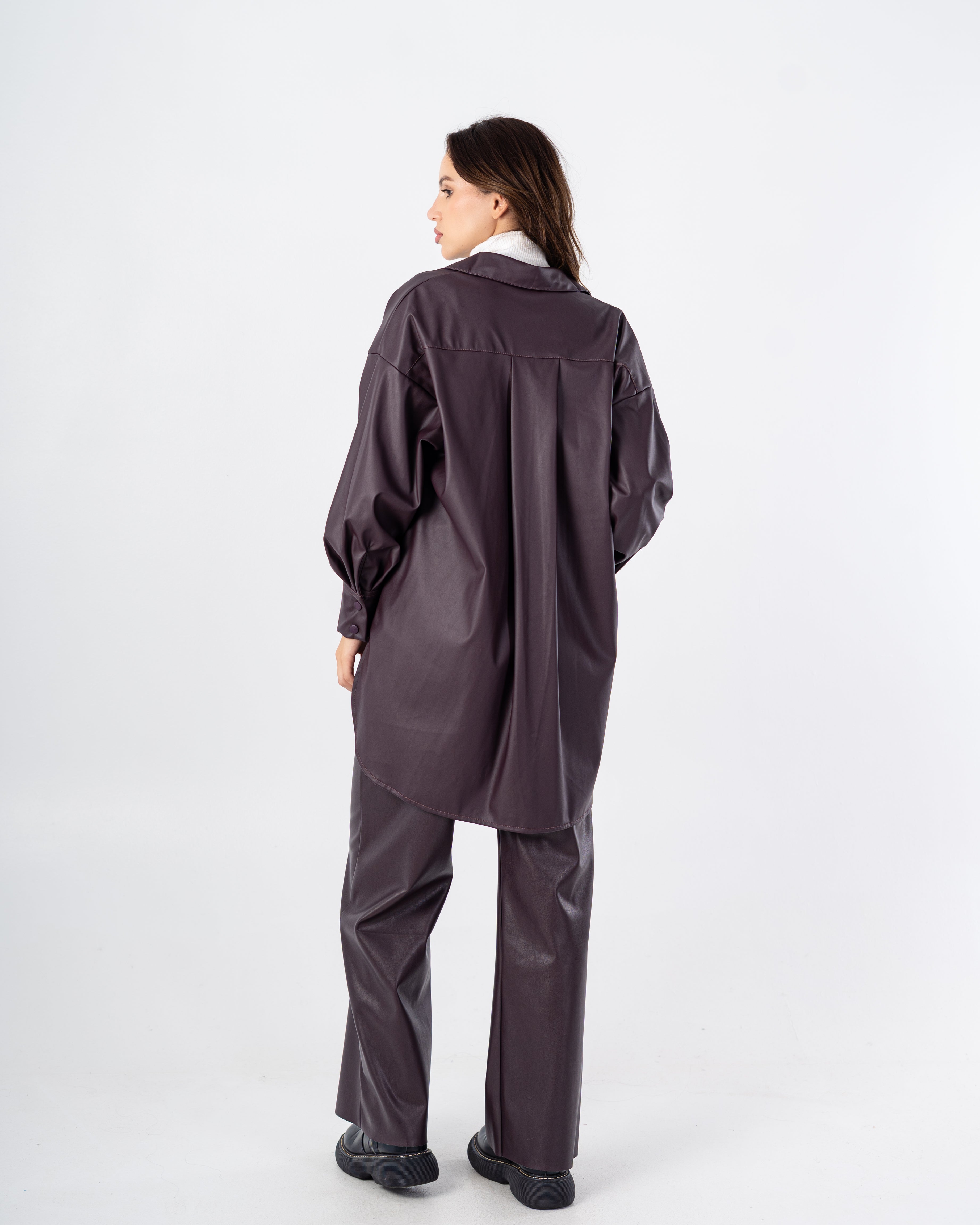 Leather Shirt – Chest Pocket (Snap Buttons)