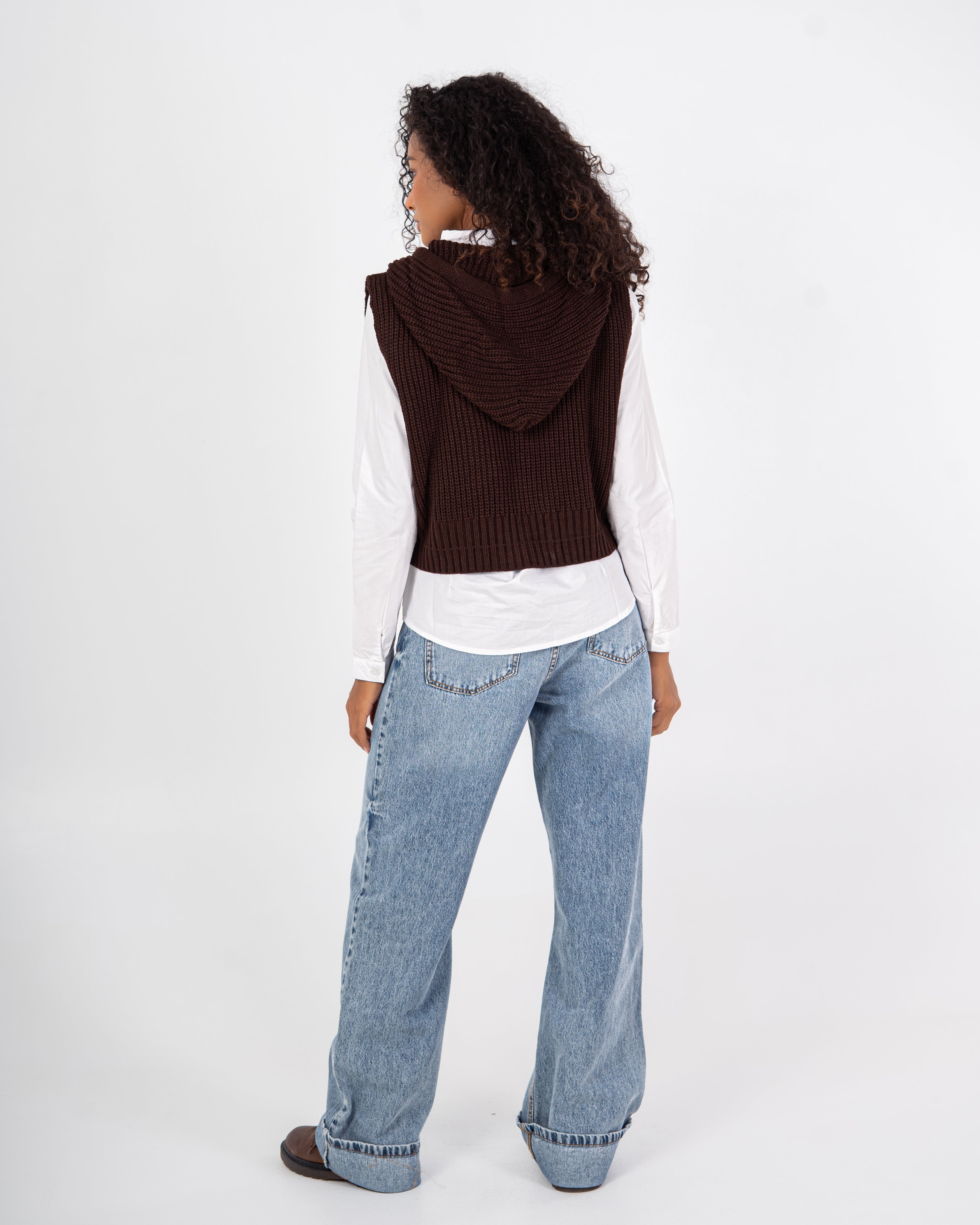 Short Knitwear Vest – Hooded