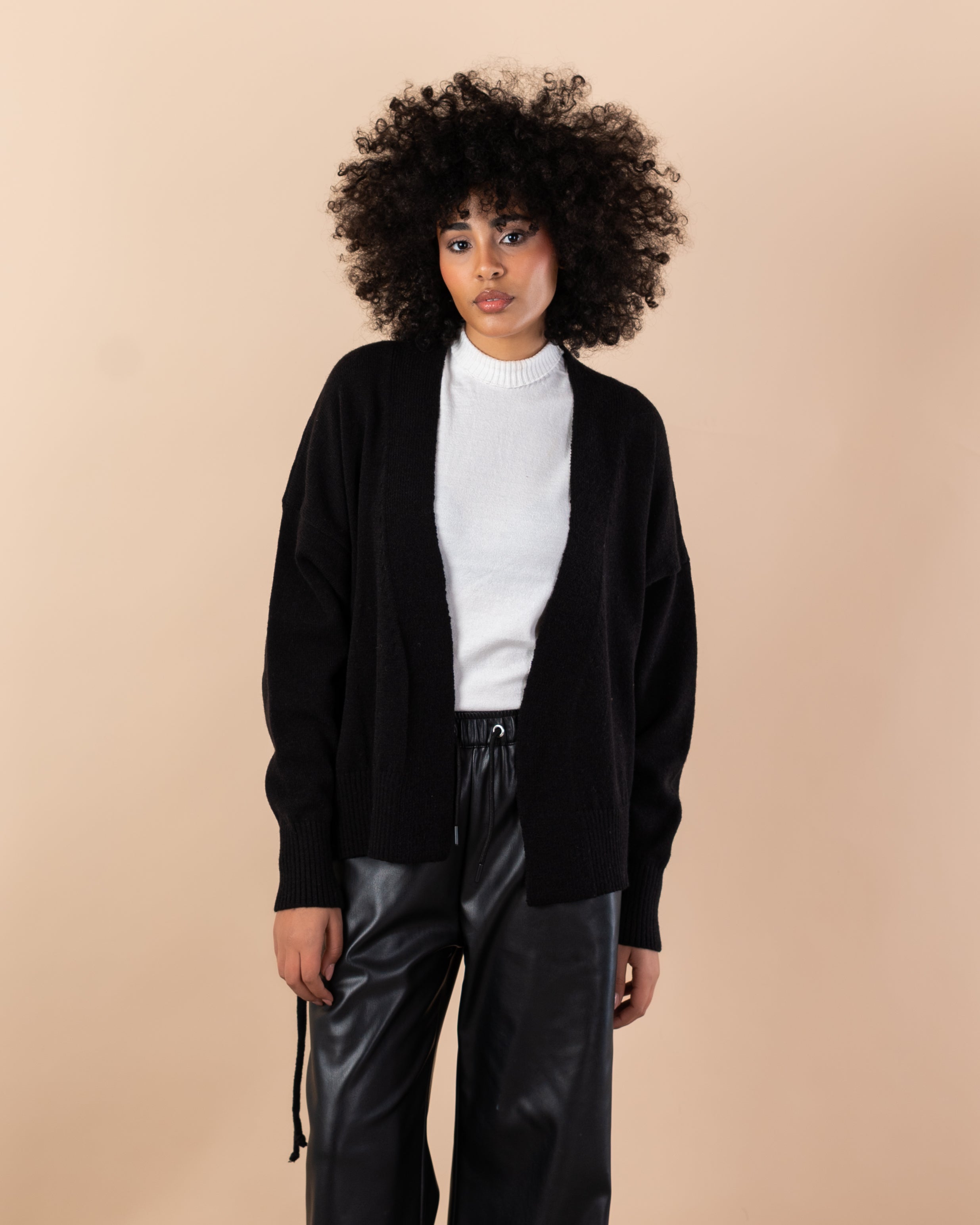 Knitwear Cardigan - Short  with drawstring