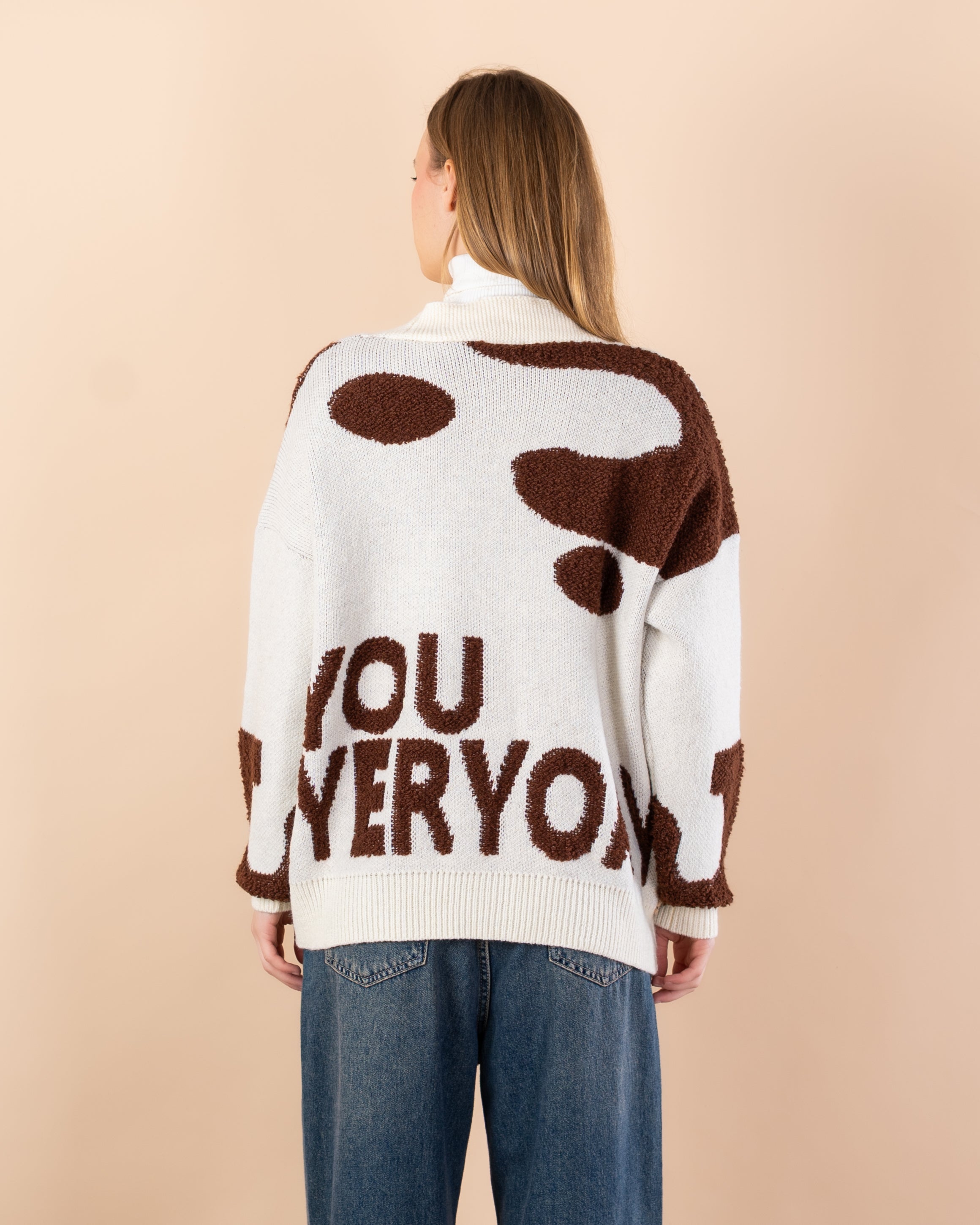 Knitted cardigan with -  2 pockets denim