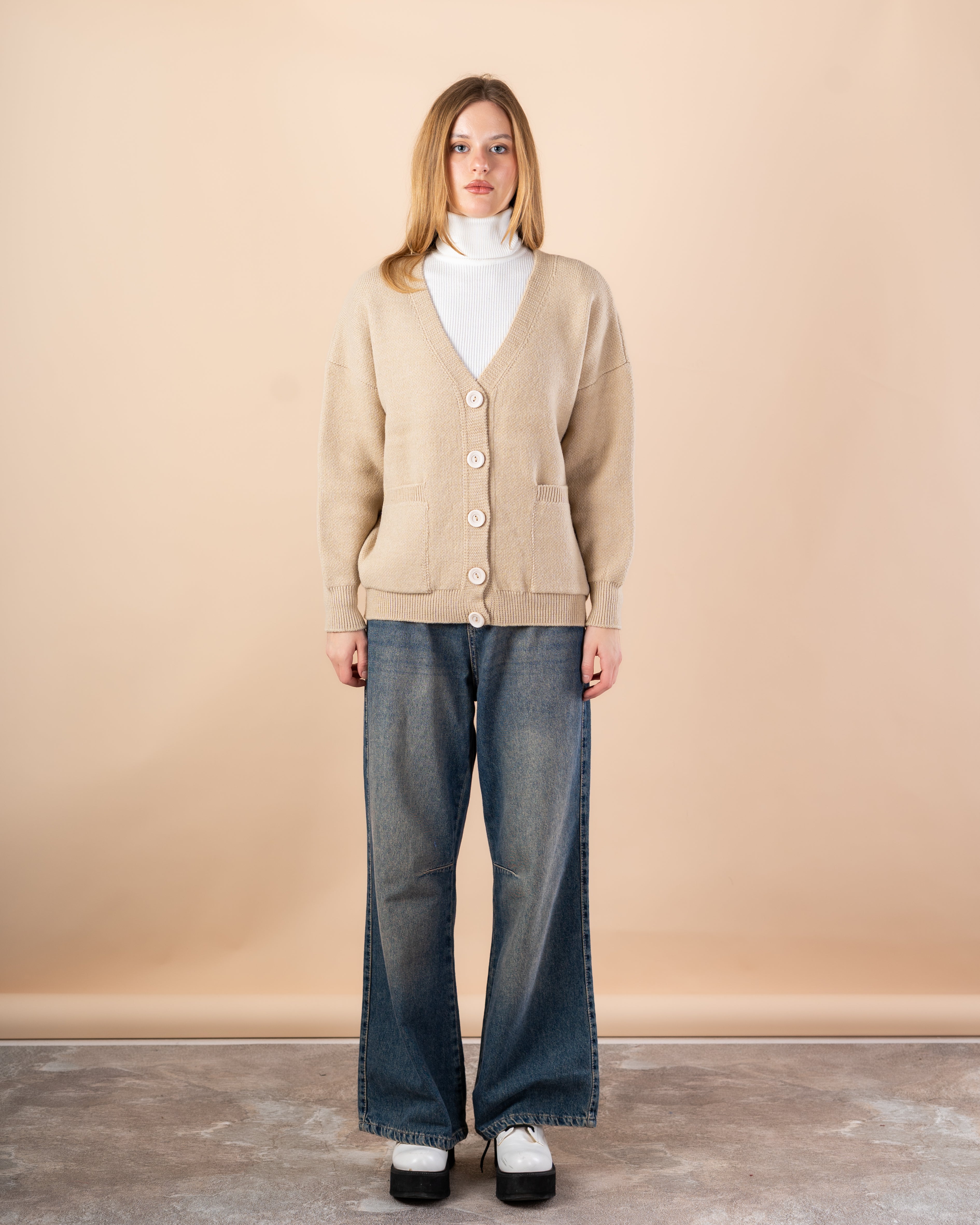 Knitted cardigan with 2 pockets