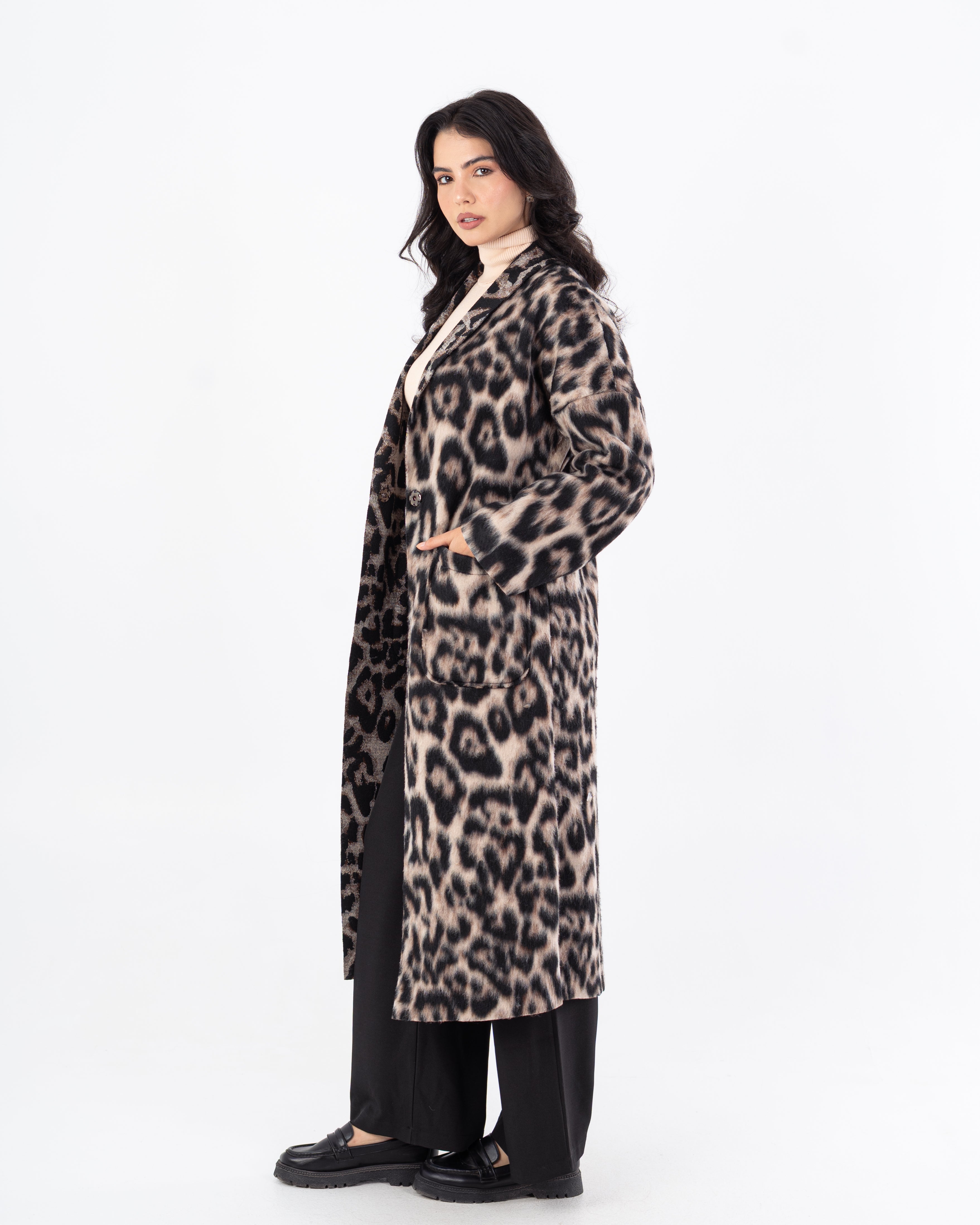 معطف ترنش – طويل (طبعة جلد النمر)