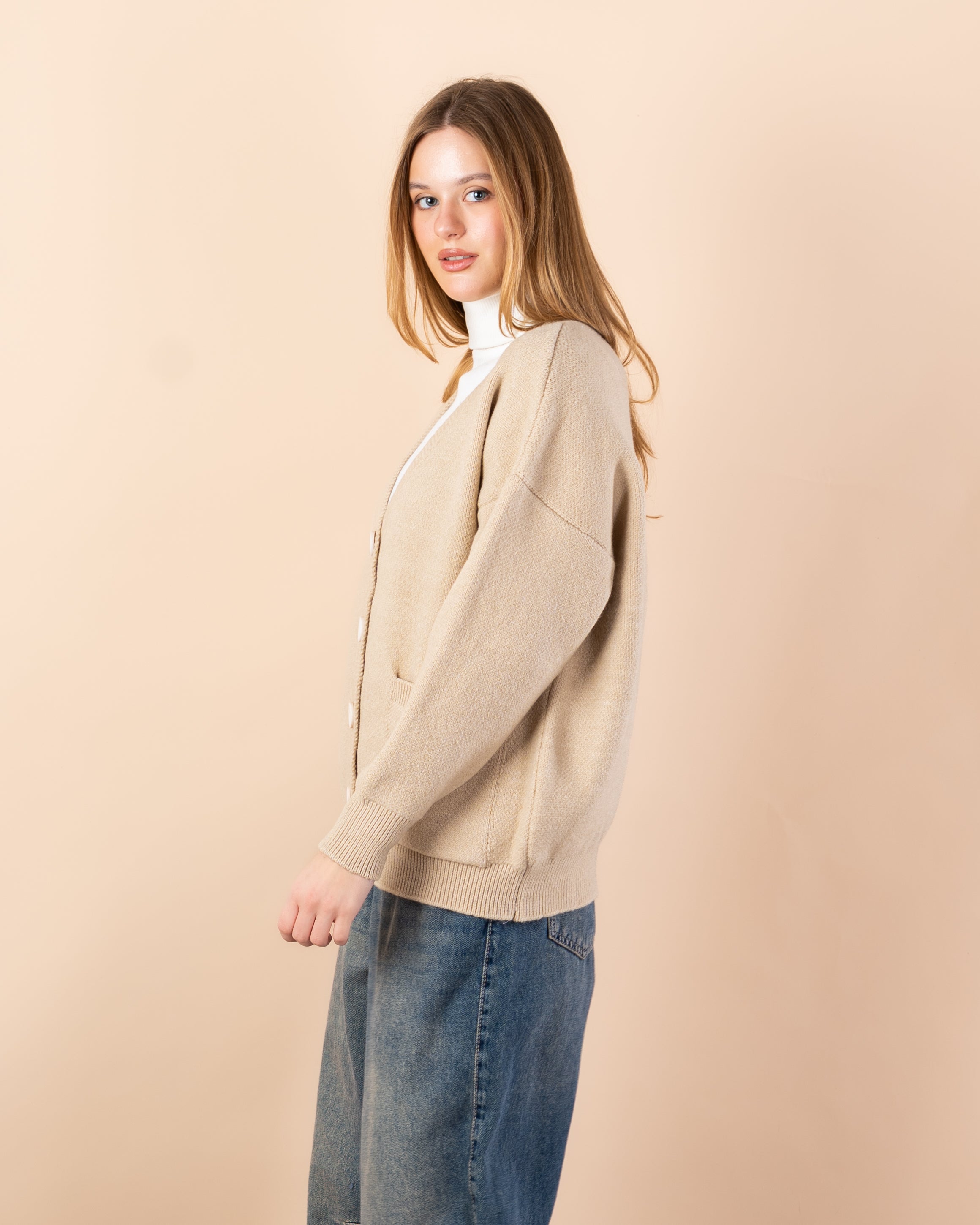 Knitted cardigan with 2 pockets