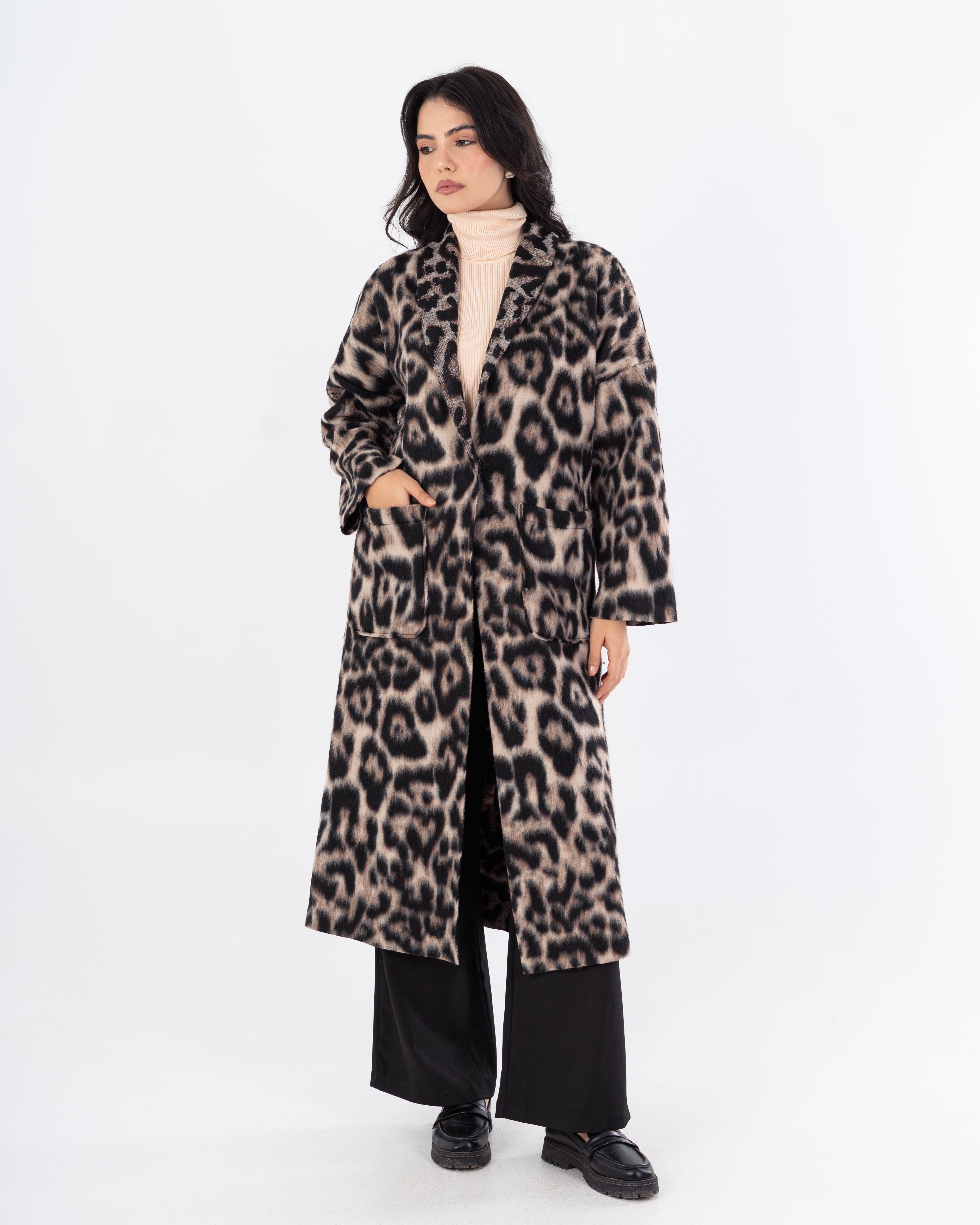 معطف ترنش – طويل (طبعة جلد النمر)