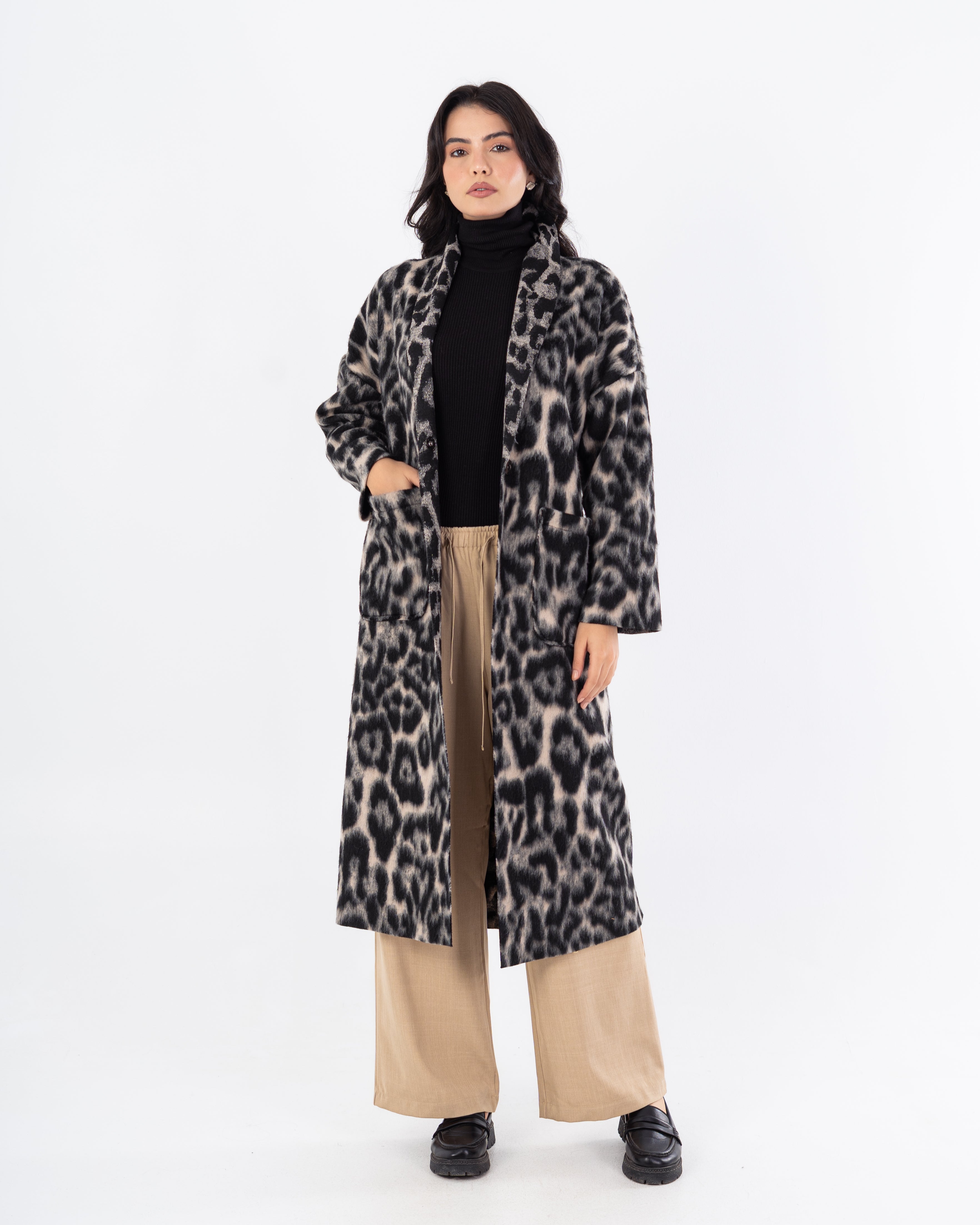 معطف ترنش – طويل (طبعة جلد النمر)