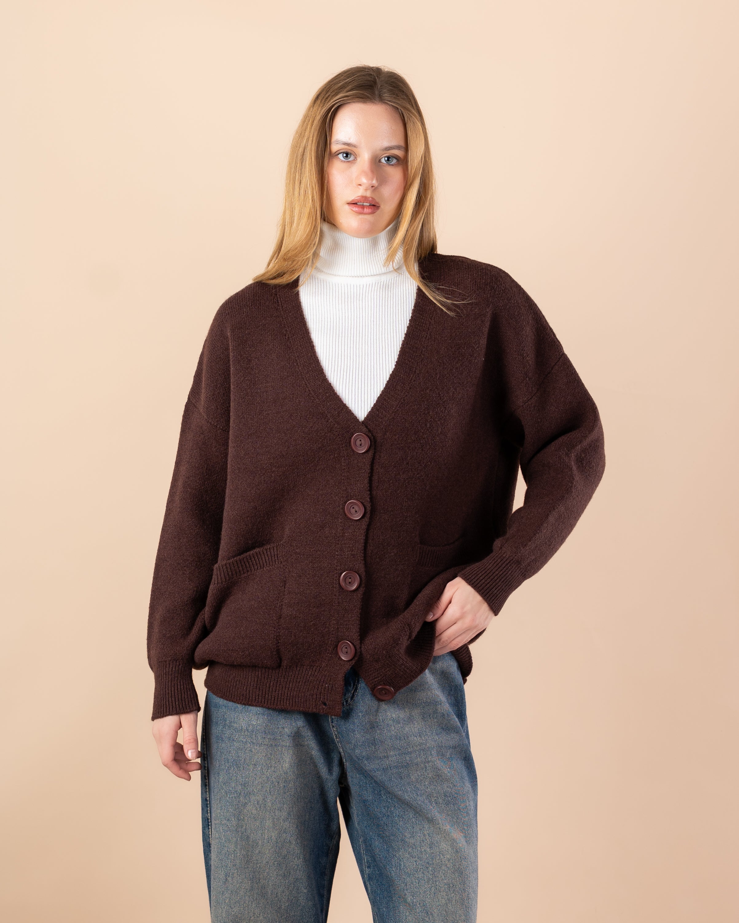 Knitted cardigan with 2 pockets