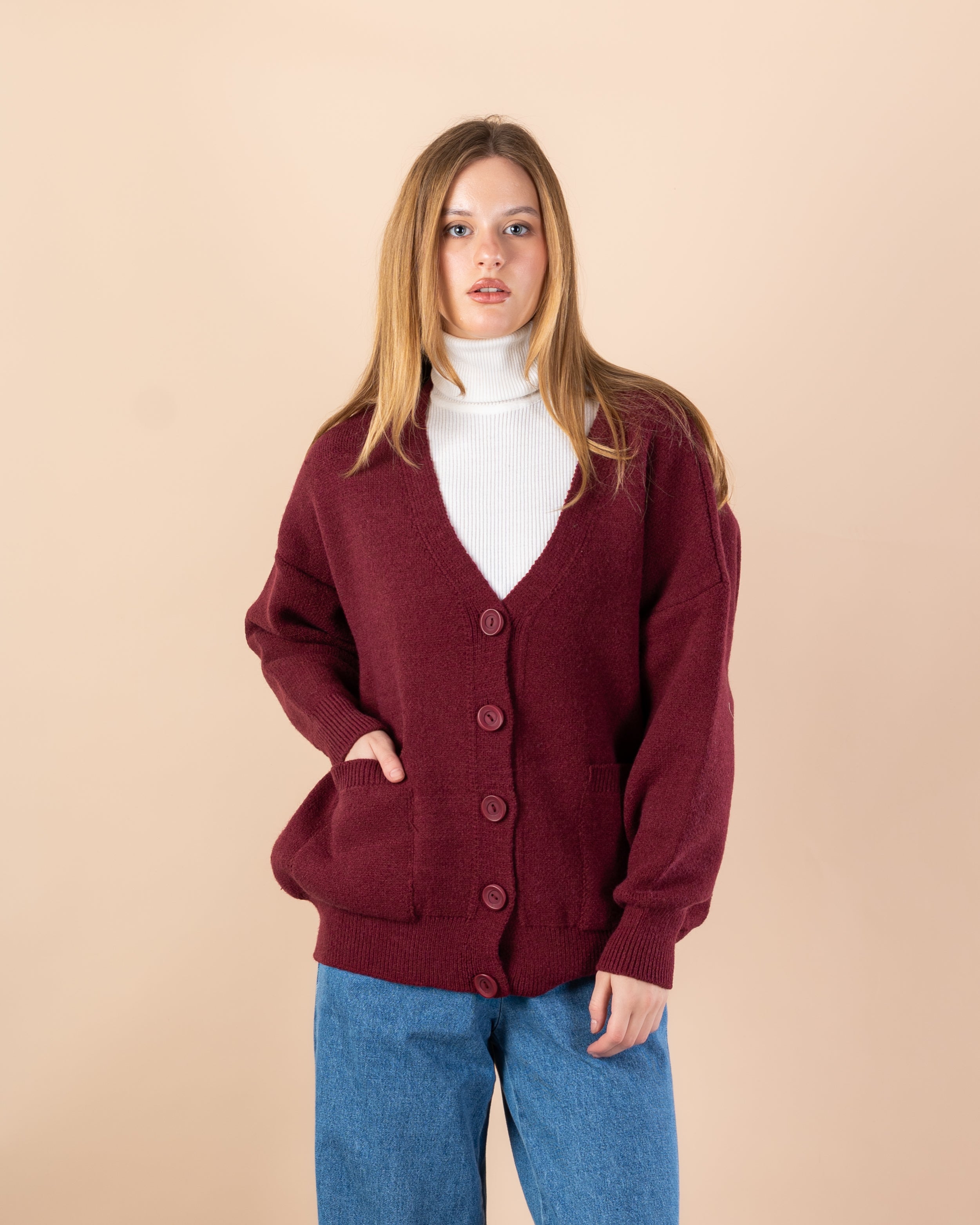 Knitted cardigan with 2 pockets