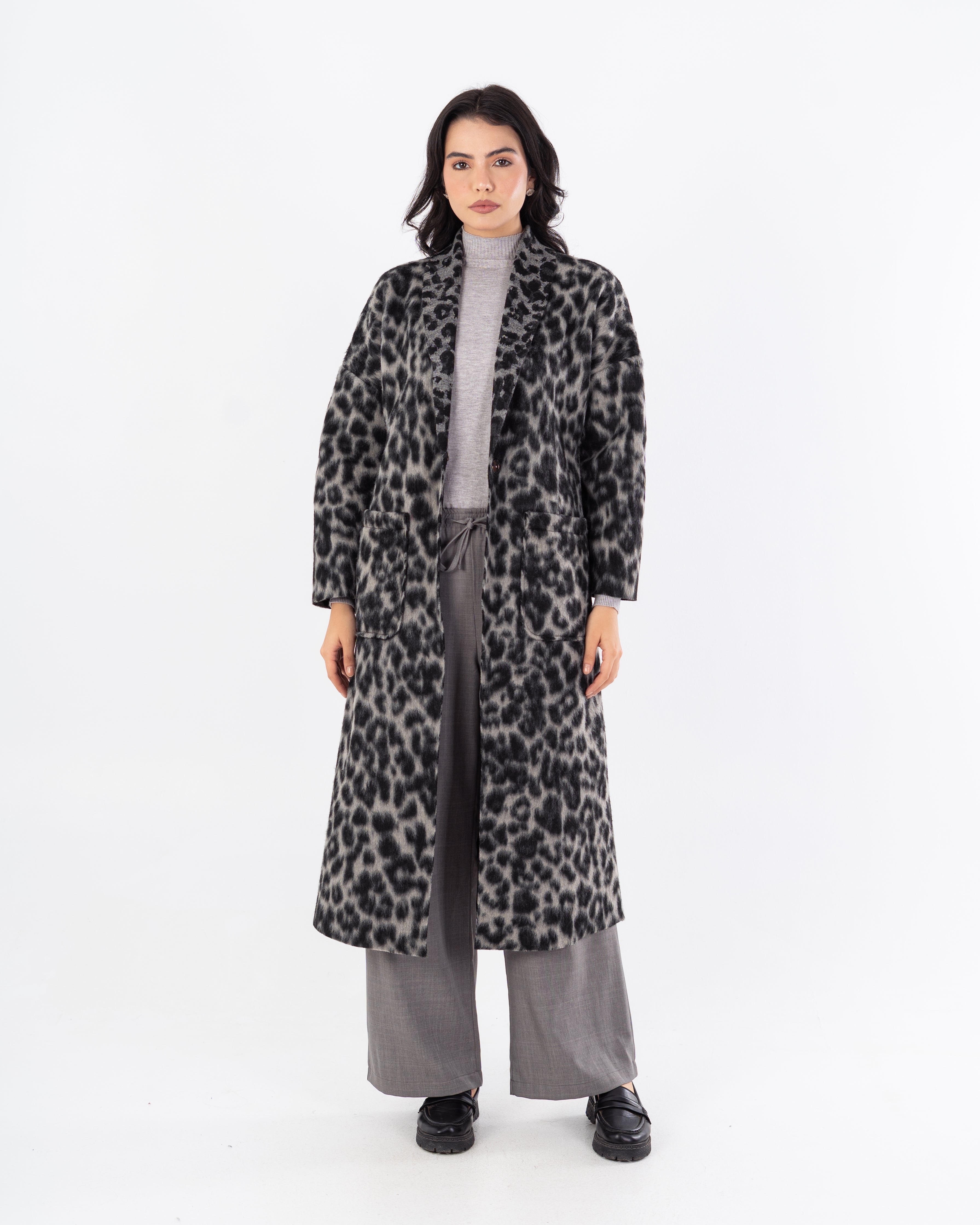 معطف ترنش – طويل (طبعة جلد النمر)