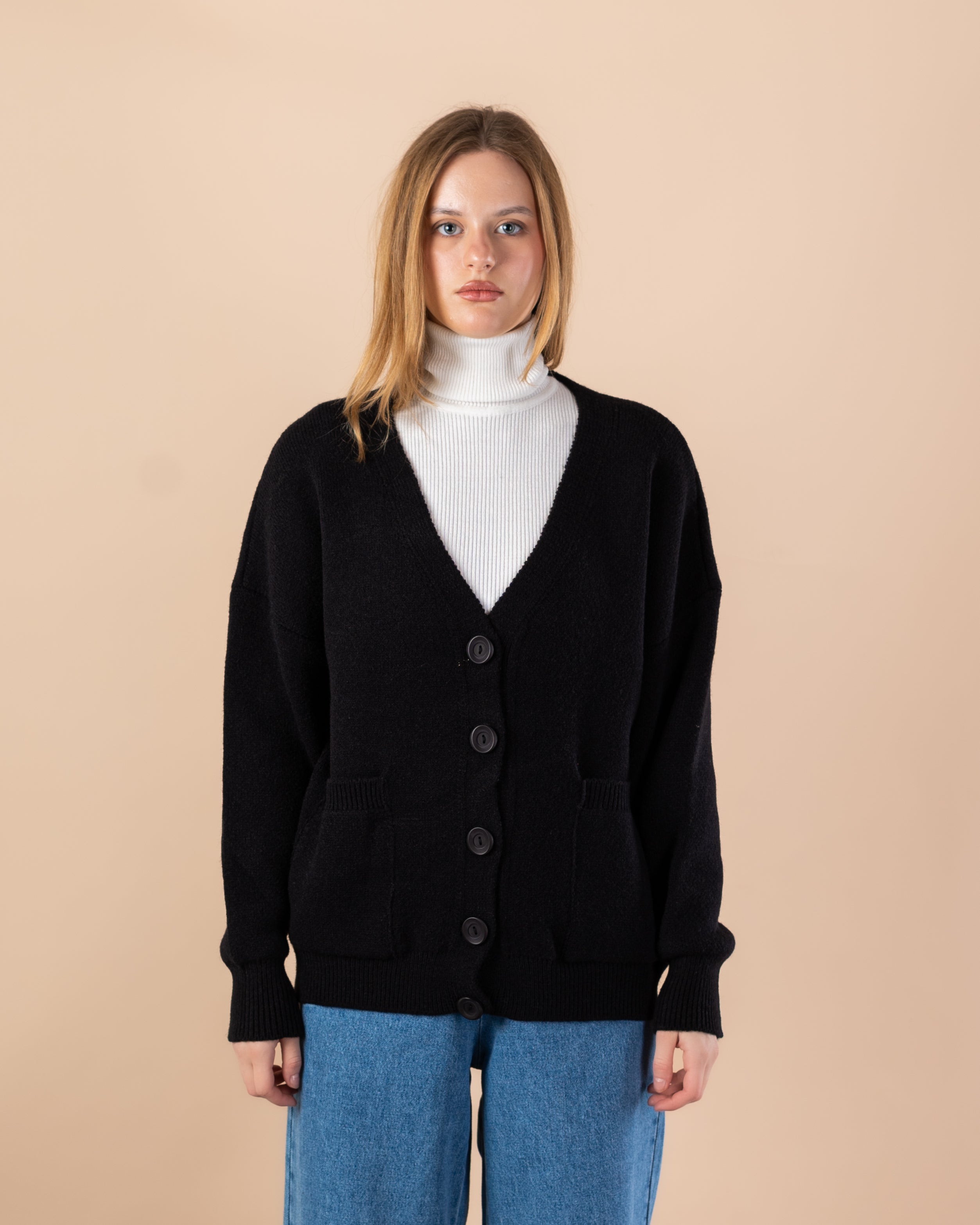 Knitted cardigan with 2 pockets