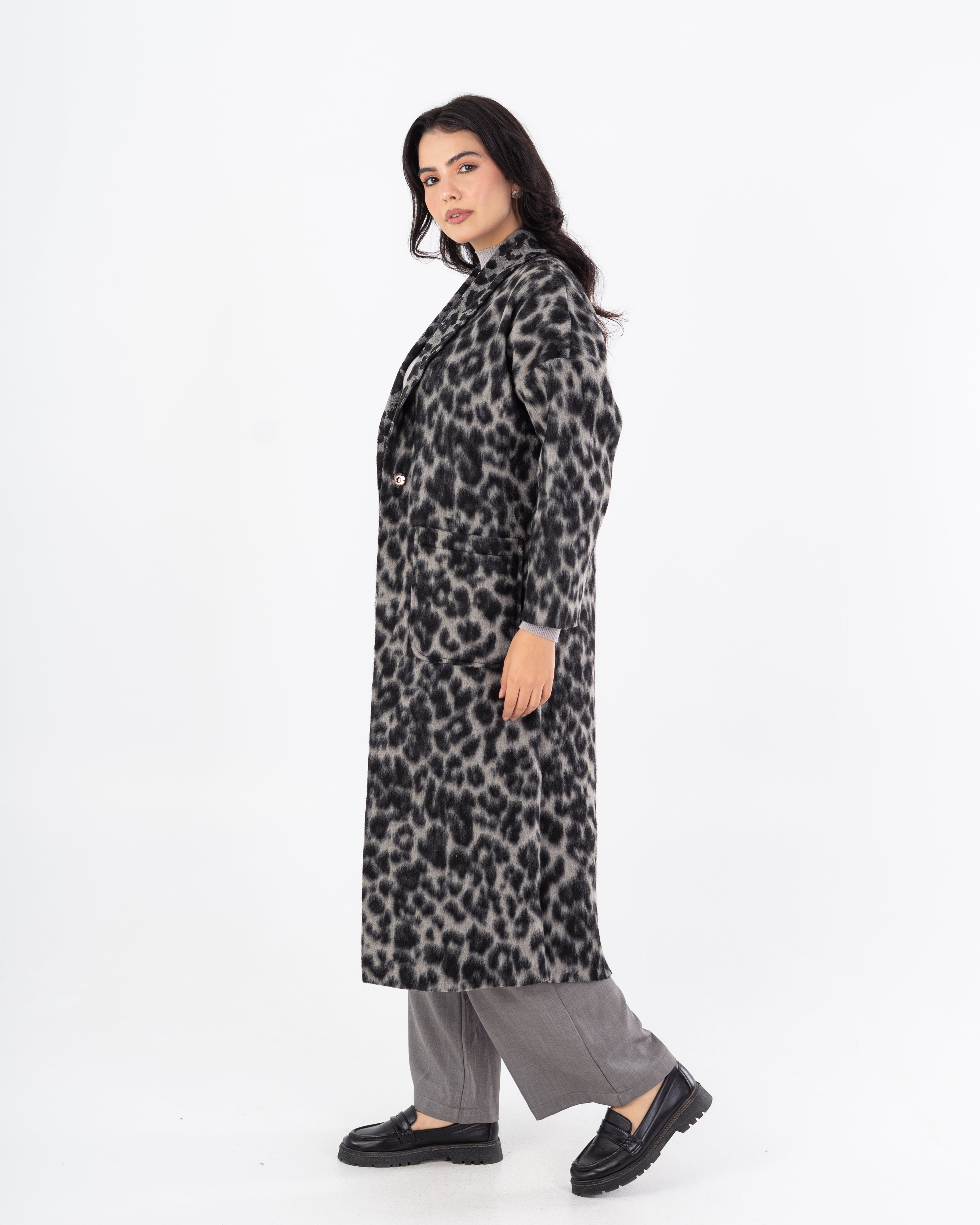 معطف ترنش – طويل (طبعة جلد النمر)