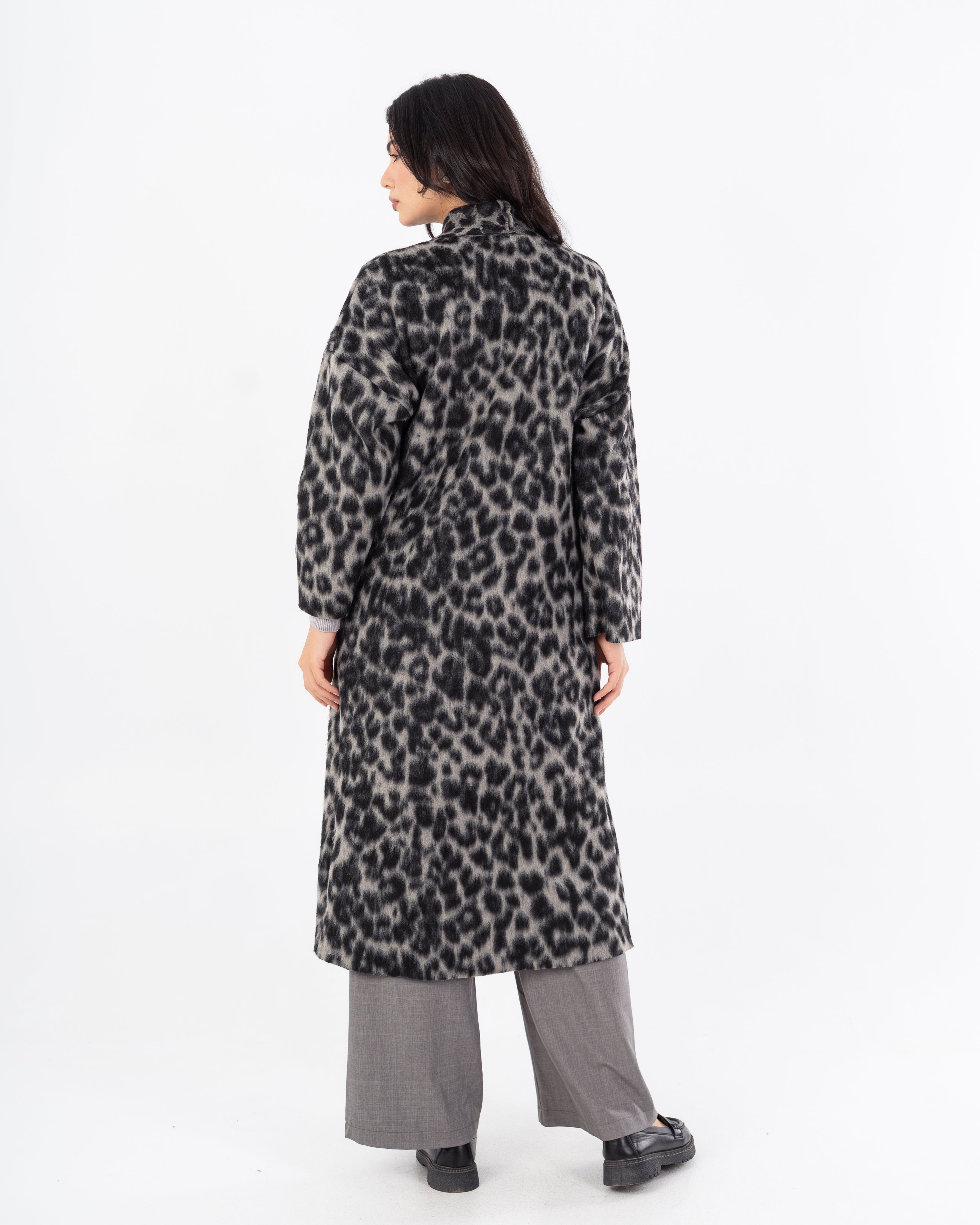 معطف ترنش – طويل (طبعة جلد النمر)