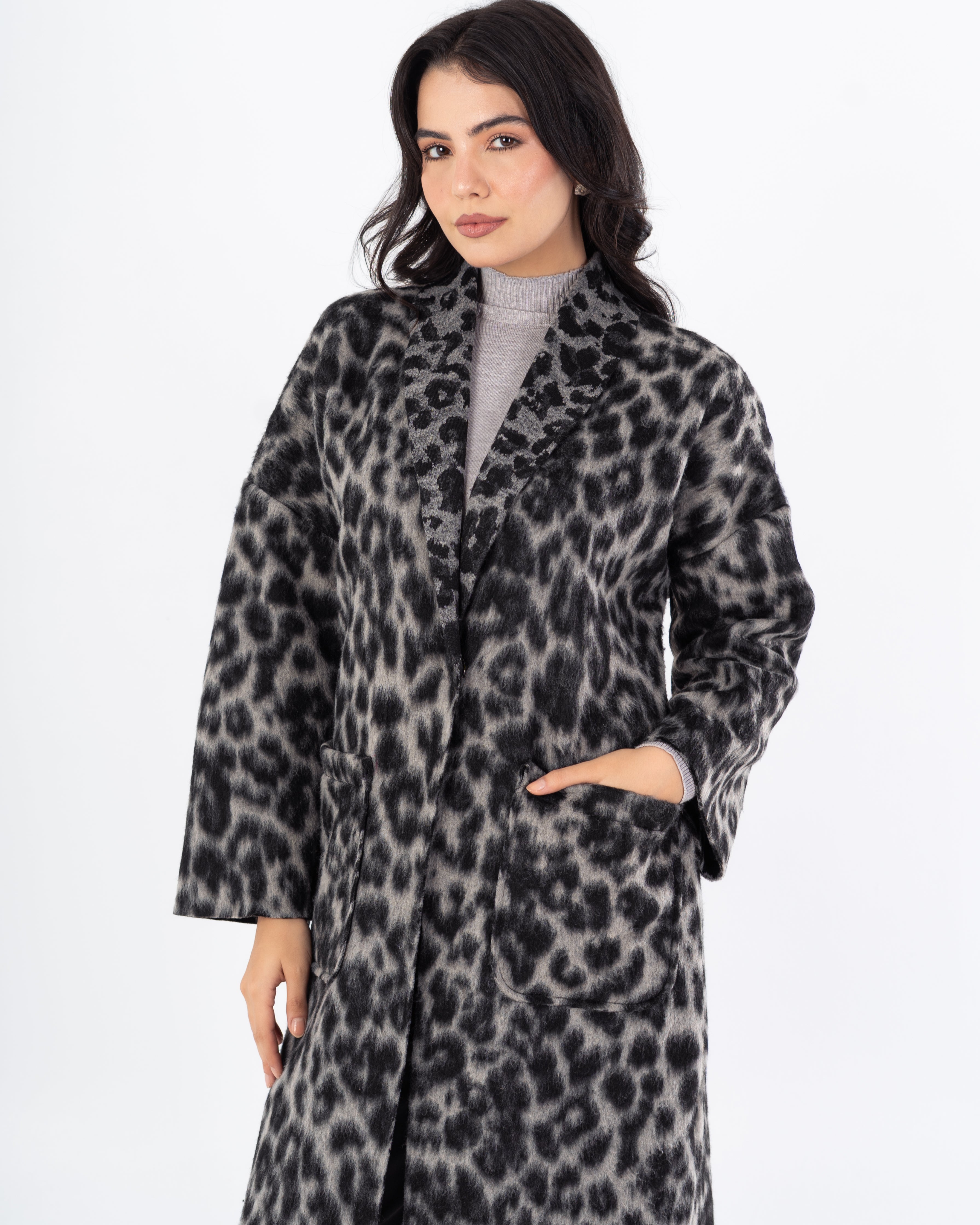 معطف ترنش – طويل (طبعة جلد النمر)