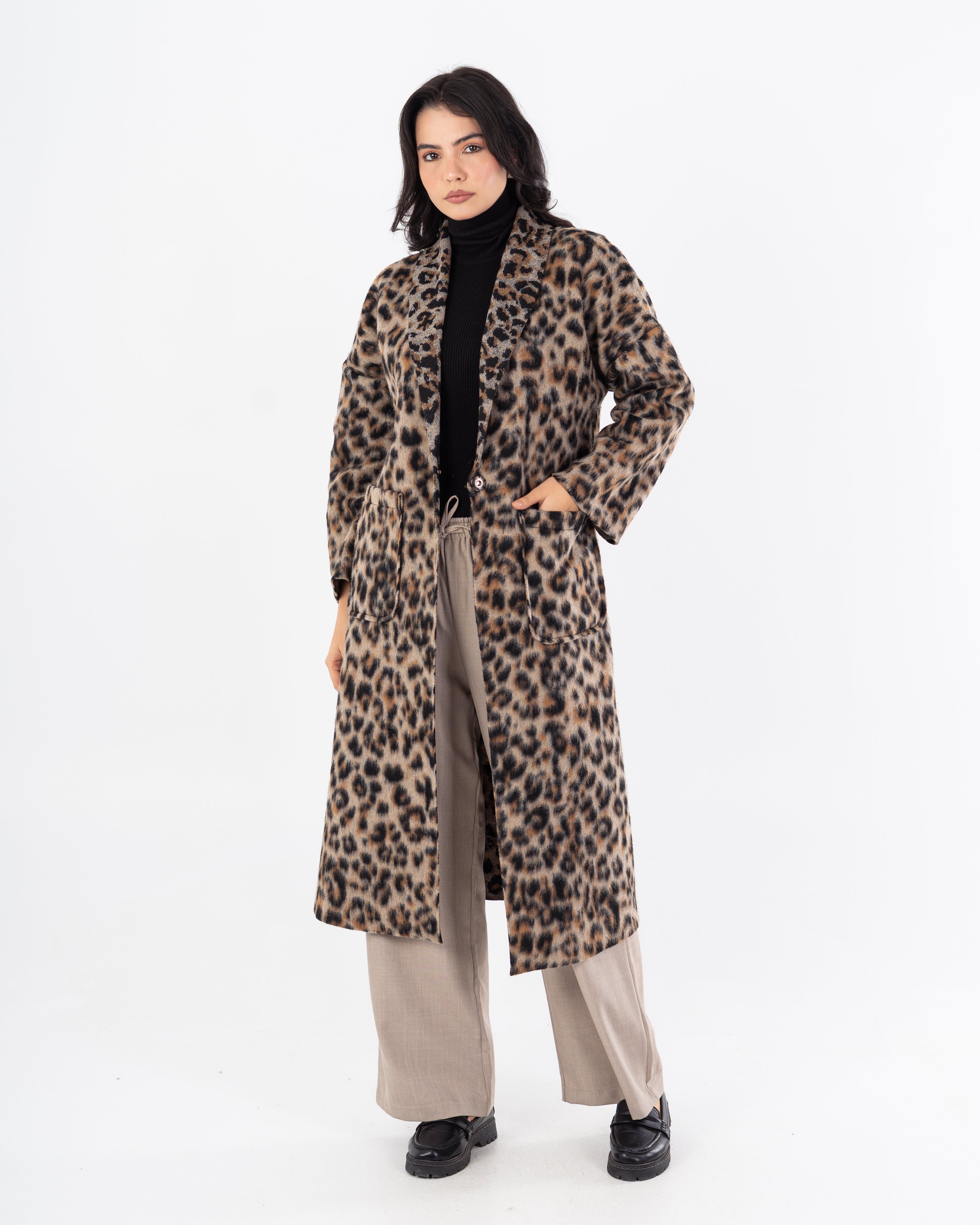 معطف ترنش – طويل (طبعة جلد النمر)