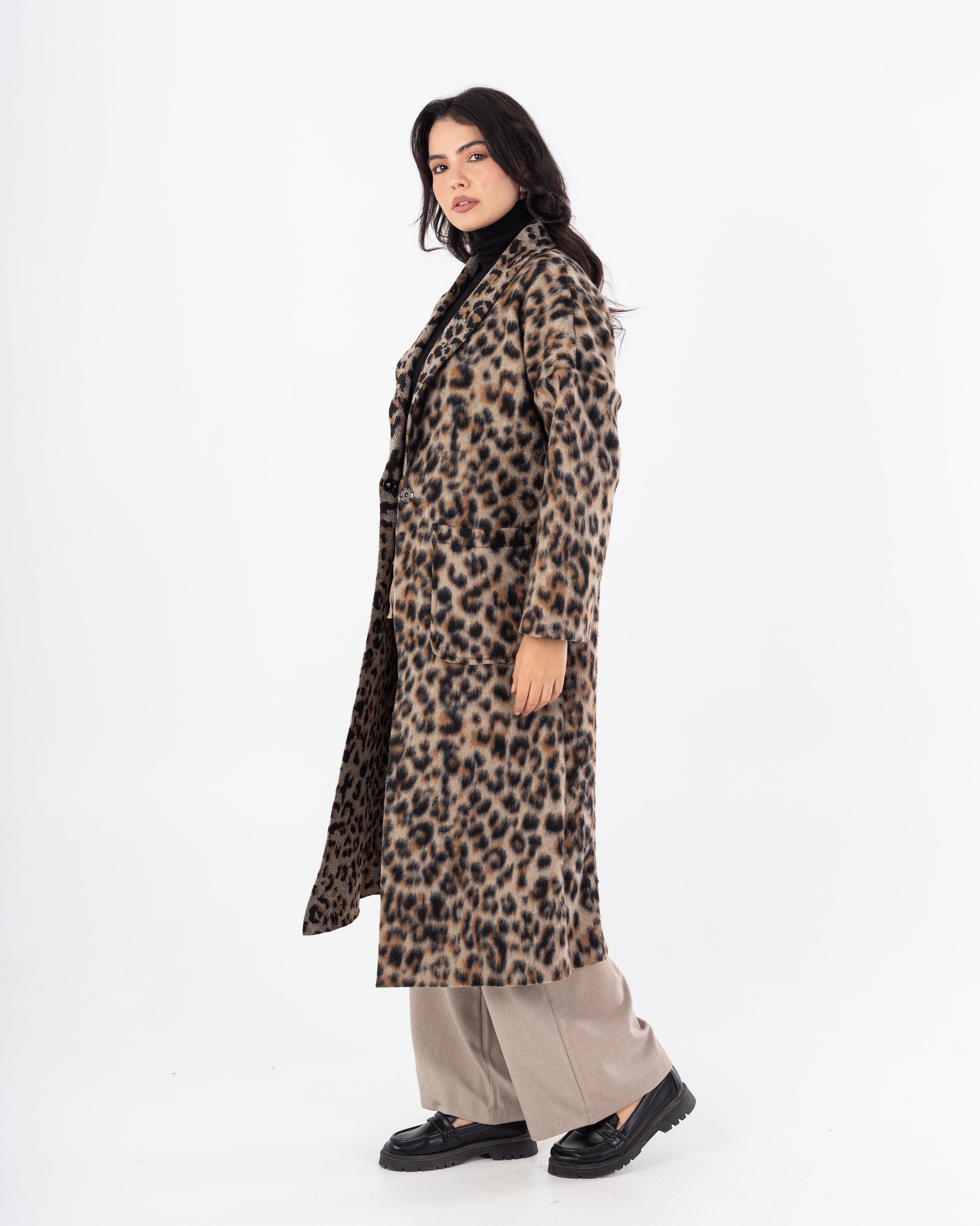 معطف ترنش – طويل (طبعة جلد النمر)