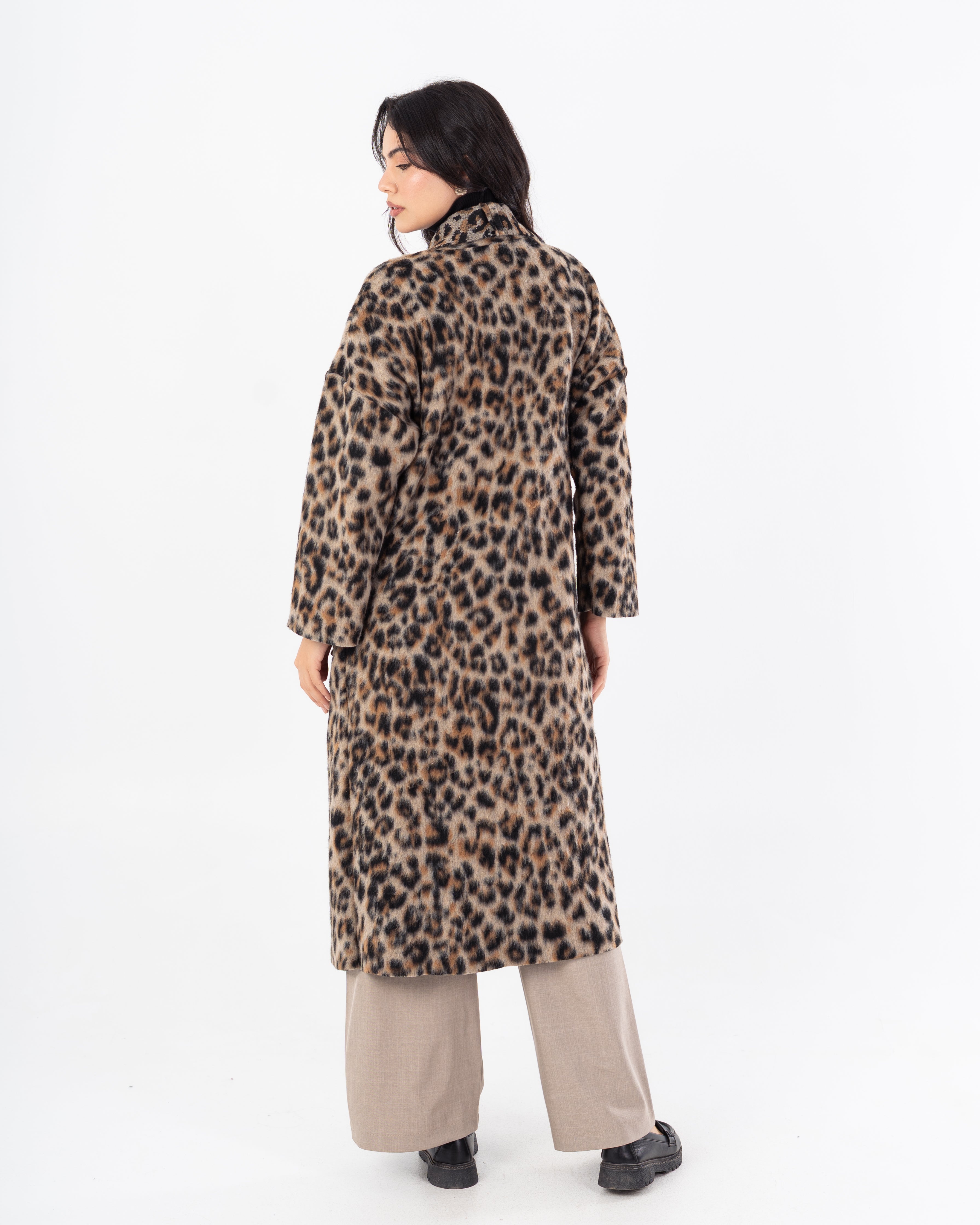 معطف ترنش – طويل (طبعة جلد النمر)