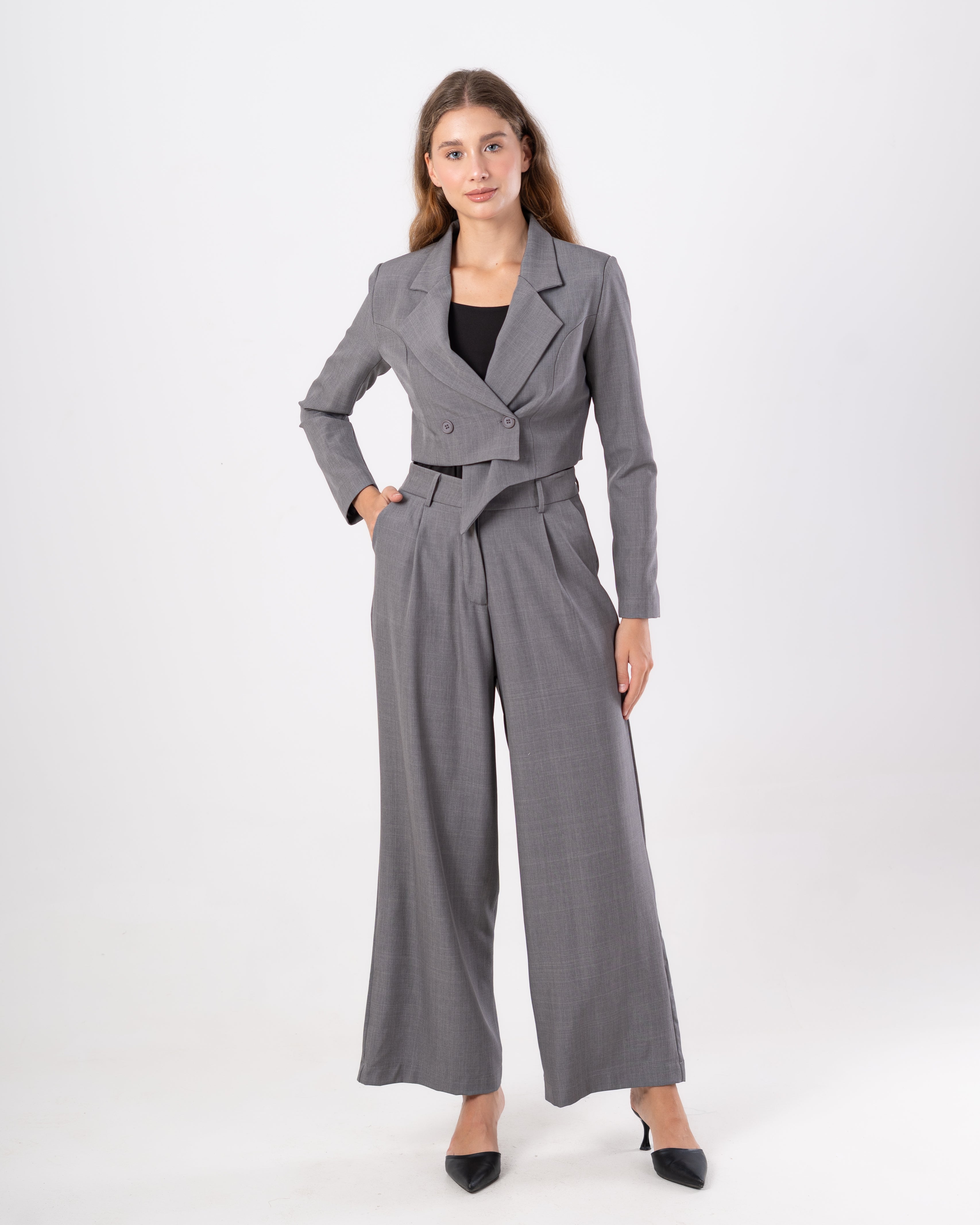 Double Button - Cropped Blazer