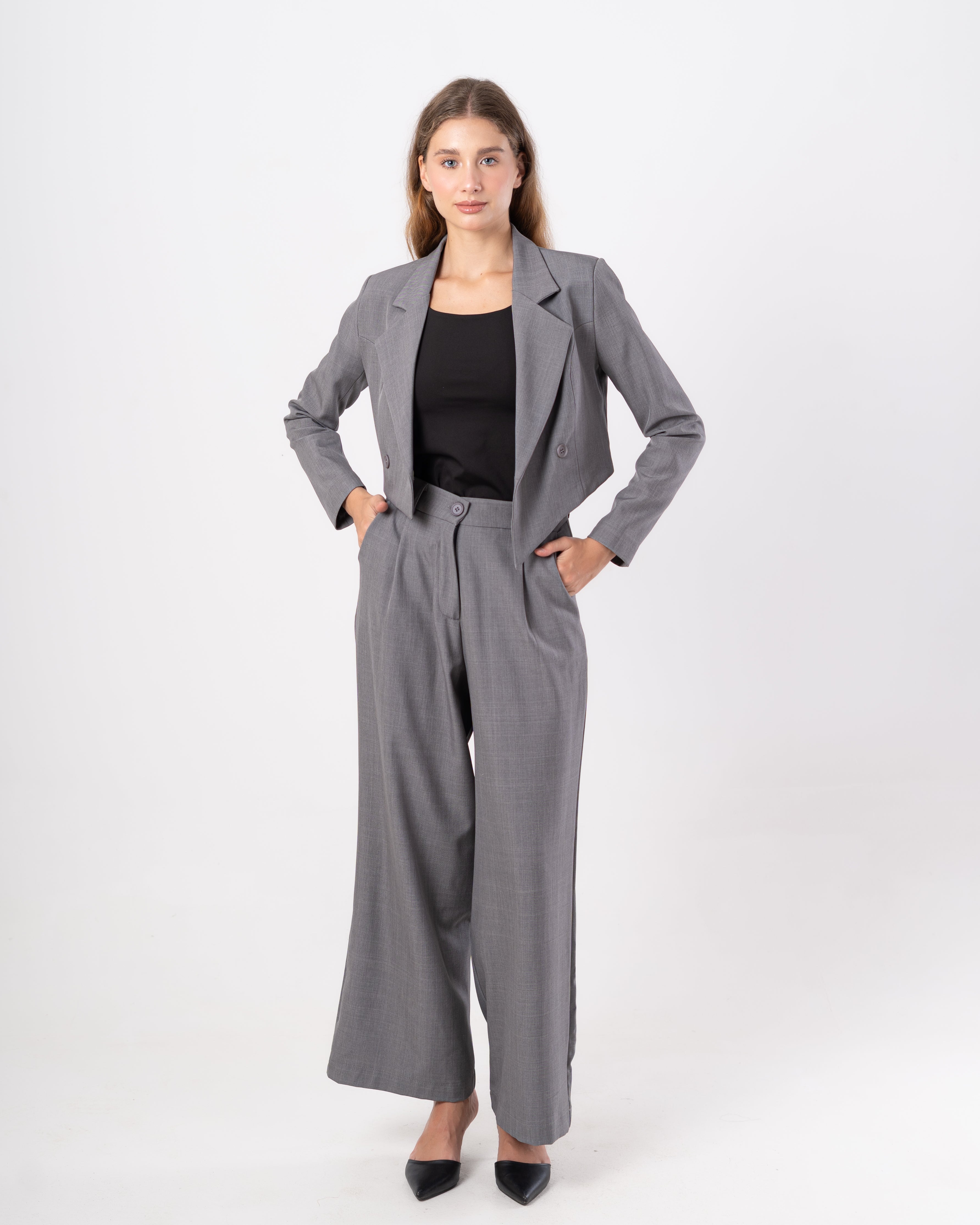 Double Button - Cropped Blazer