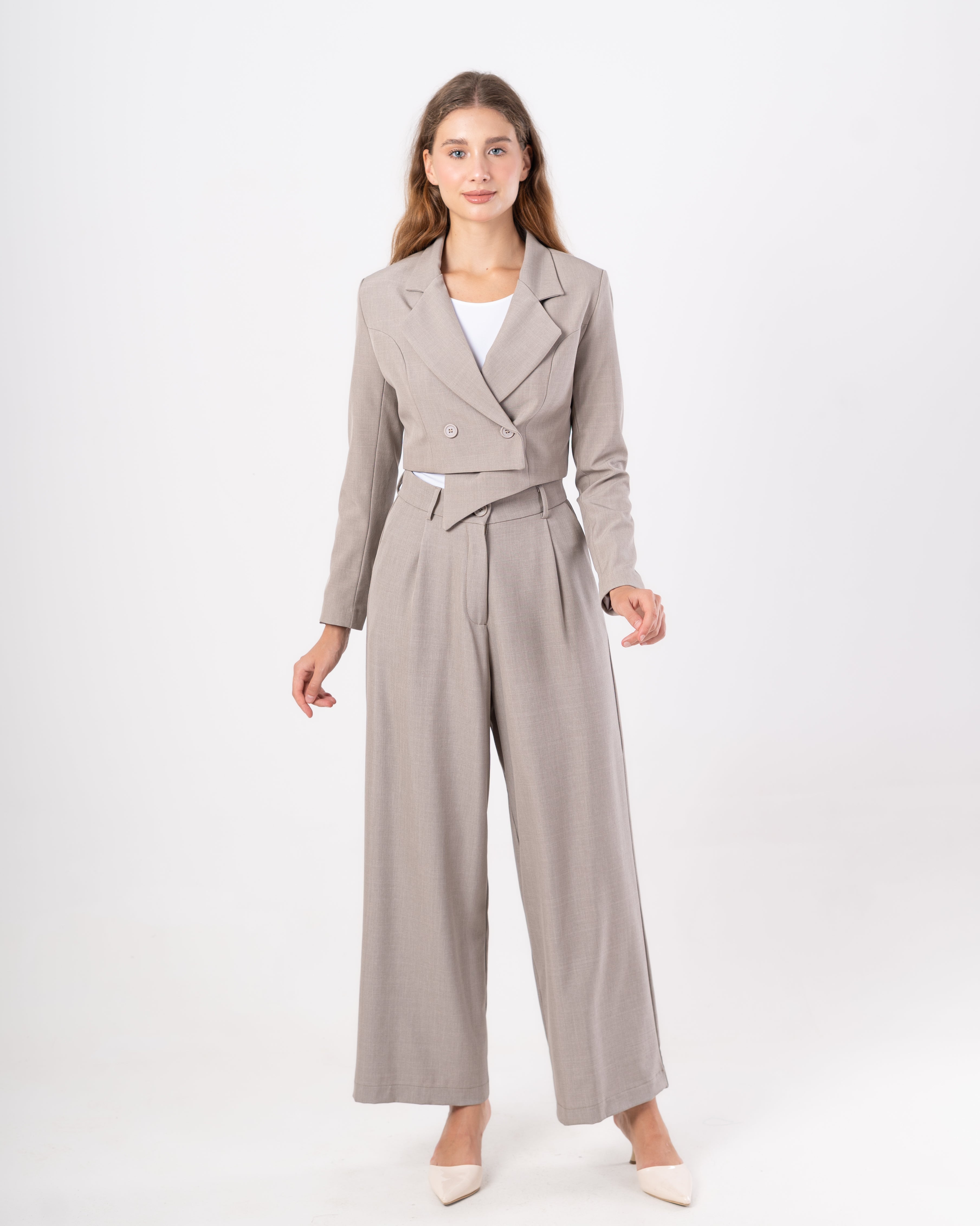Double Button - Cropped Blazer