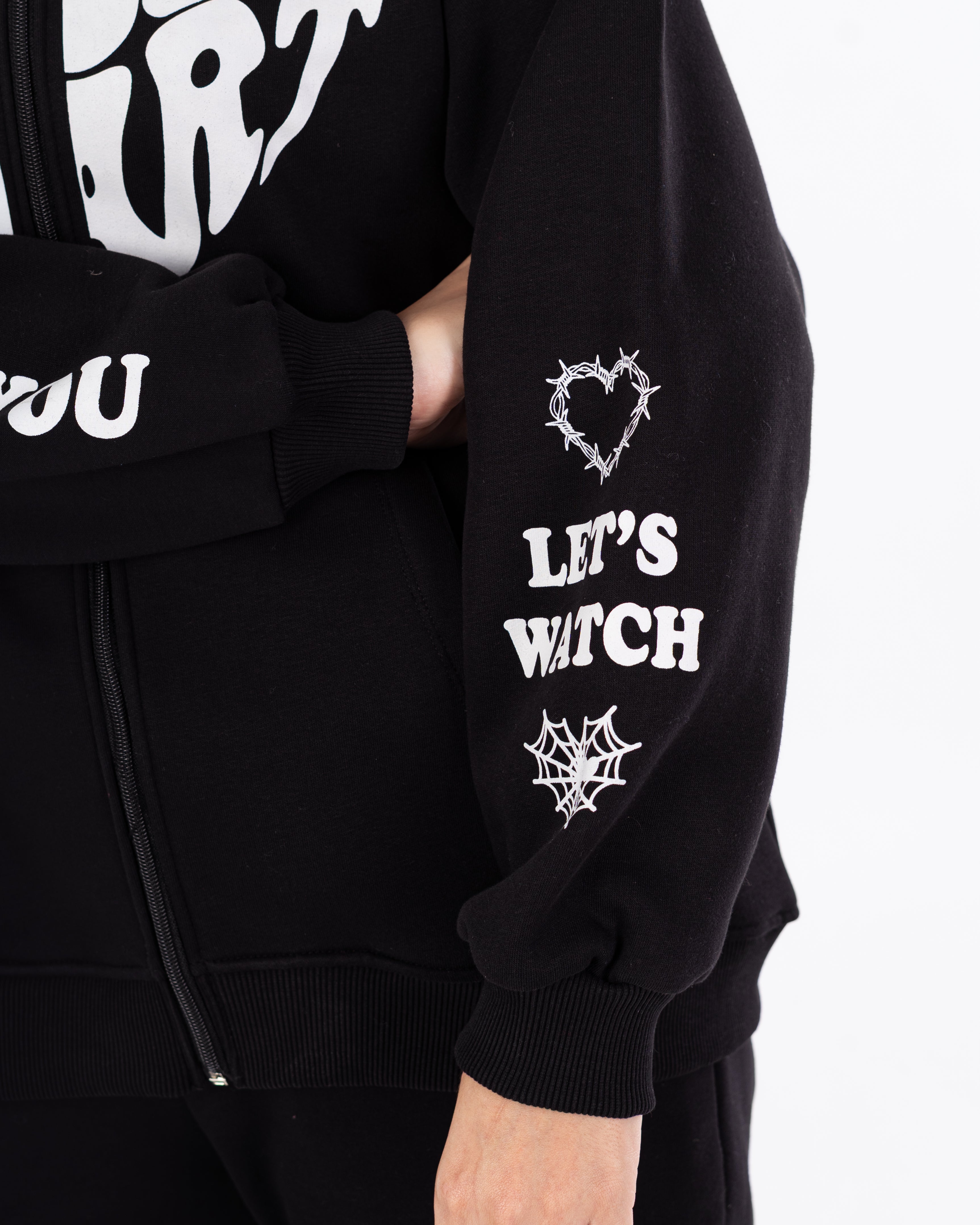 Sweatshirt – Zipper (Back And Sleeve Print)