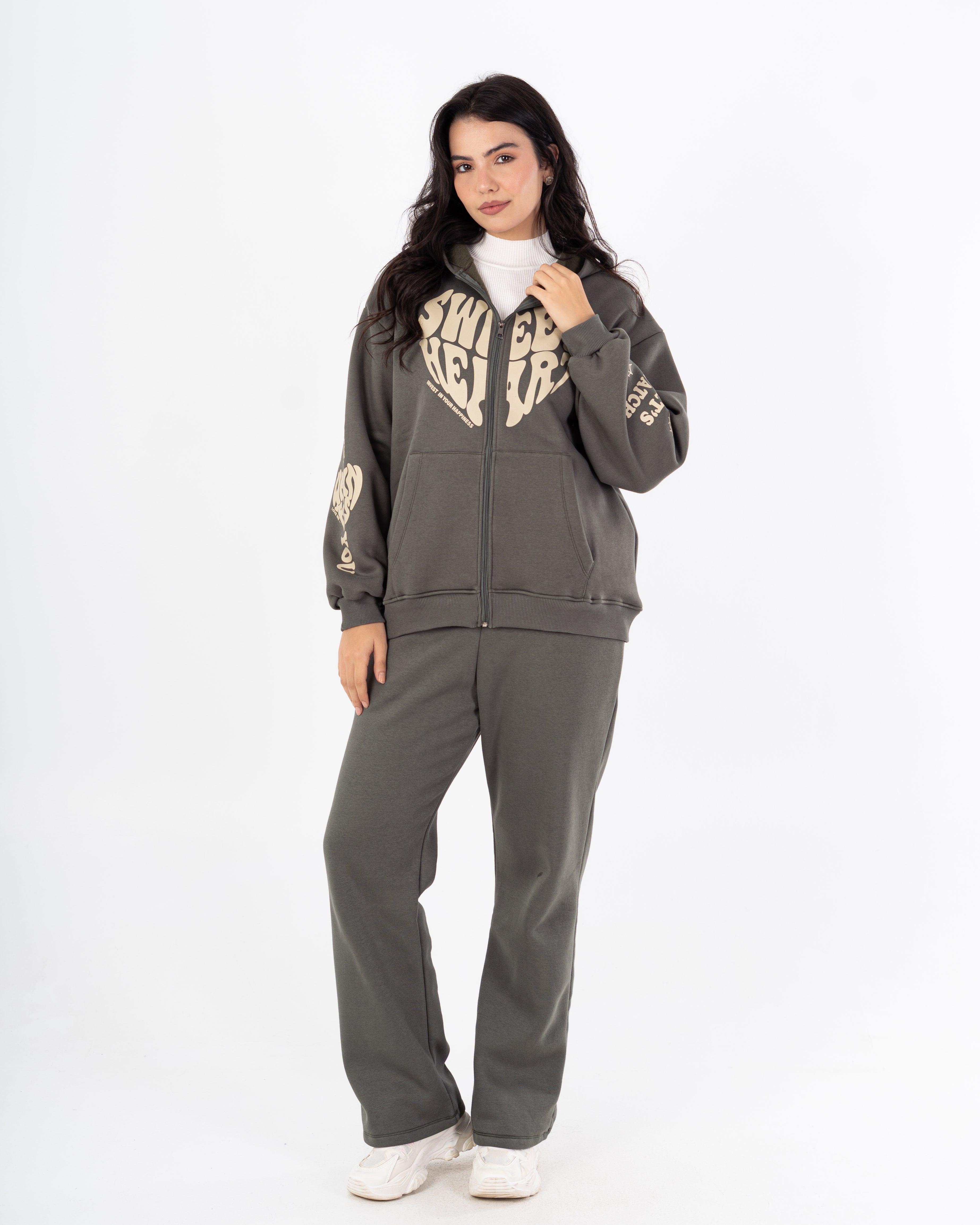 Sweatshirt – Zipper (Back And Sleeve Print)