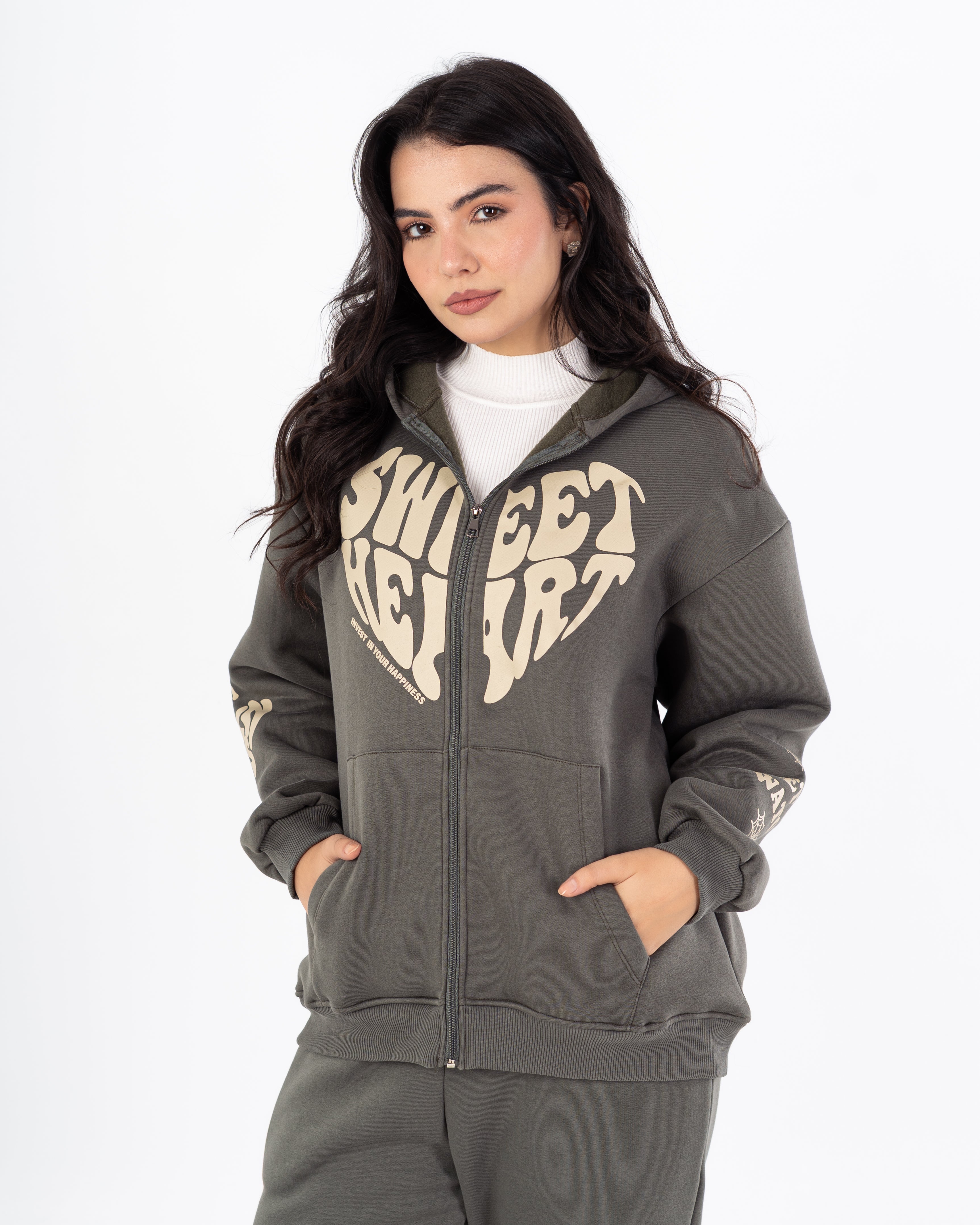 Sweatshirt – Zipper (Back And Sleeve Print)