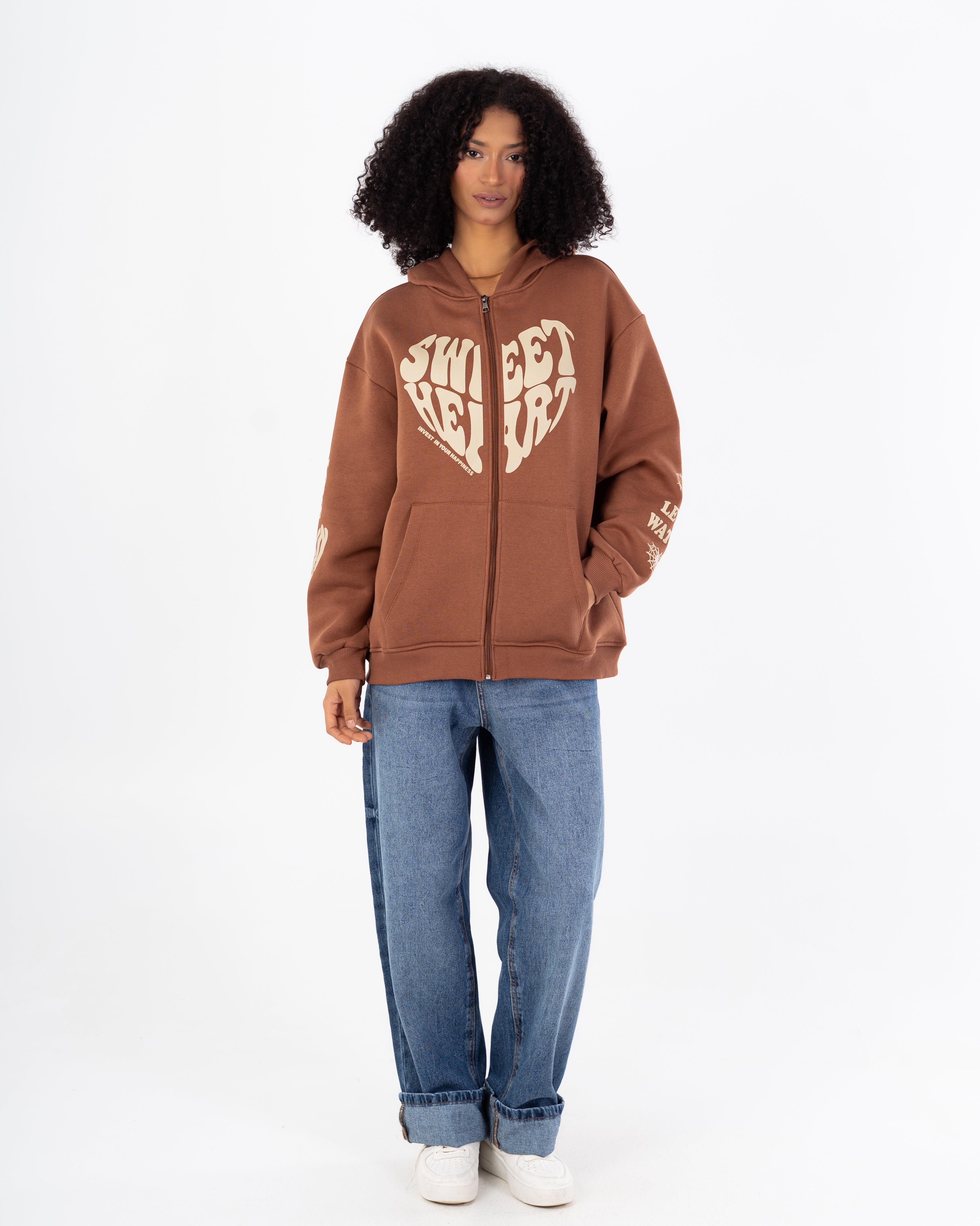 Sweatshirt – Zipper (Back And Sleeve Print)