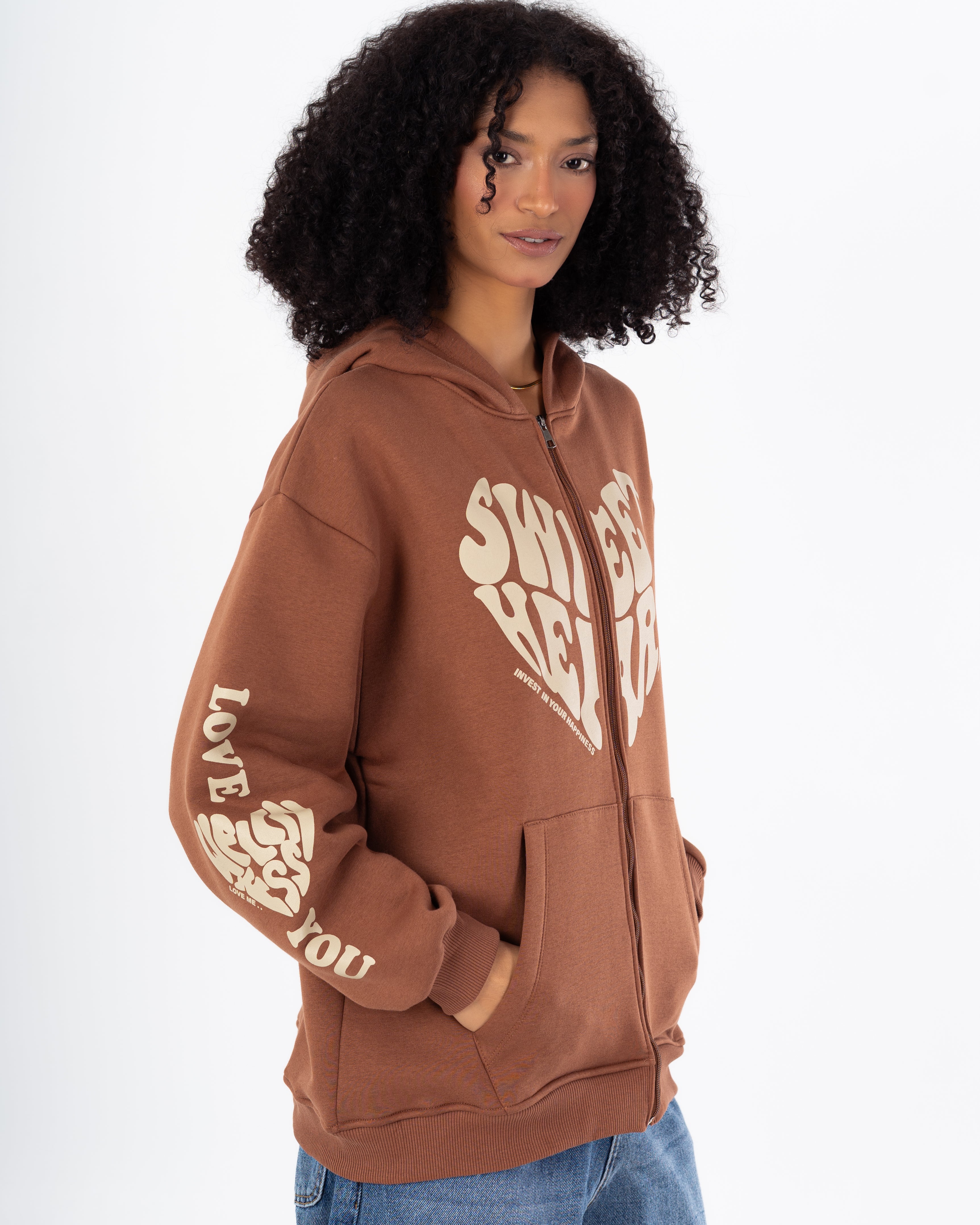 Sweatshirt – Zipper (Back And Sleeve Print)