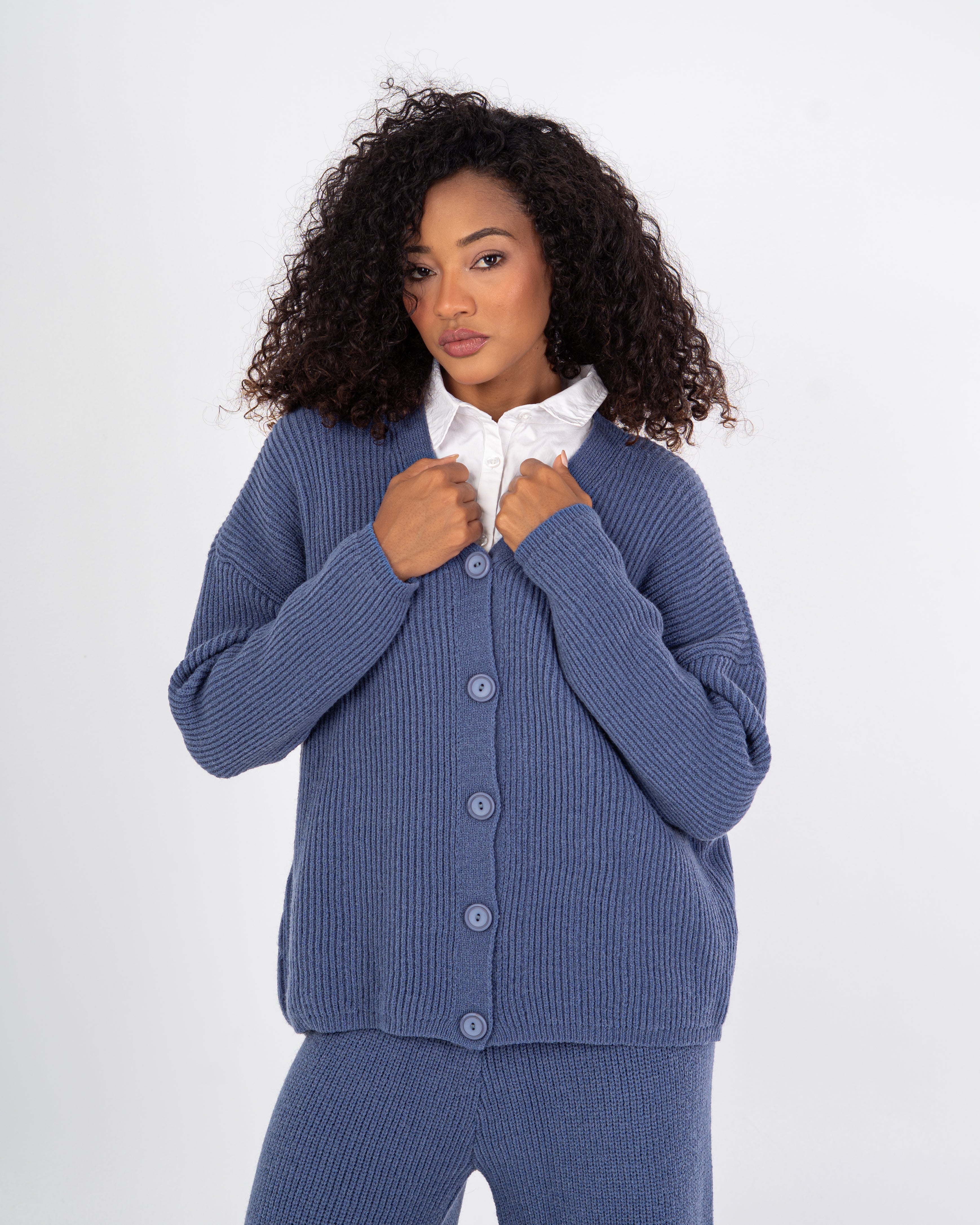 Knitwear Suit – Plain With Buttons