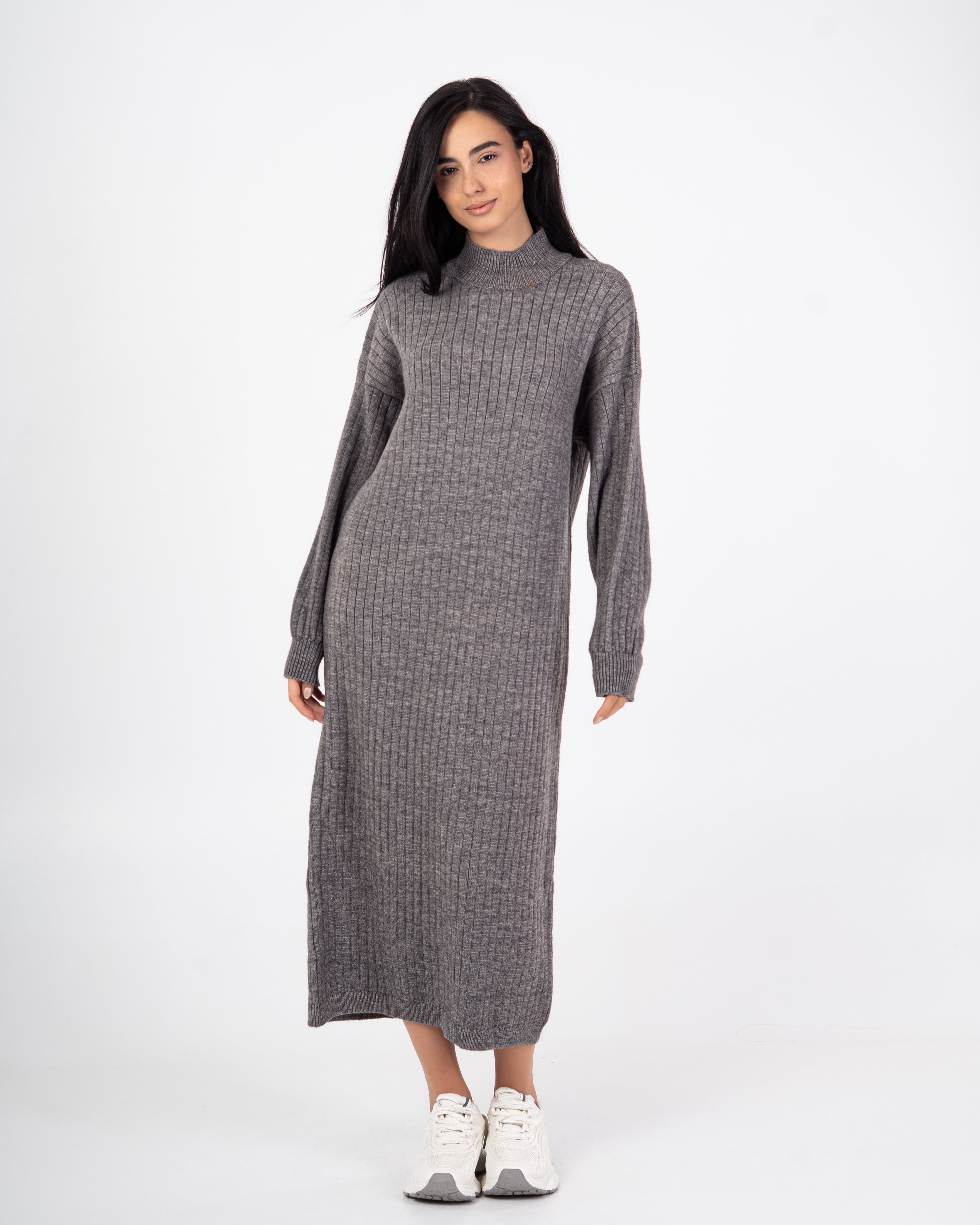 فستان محبوك - مع (رقبة على شكل حرف A)