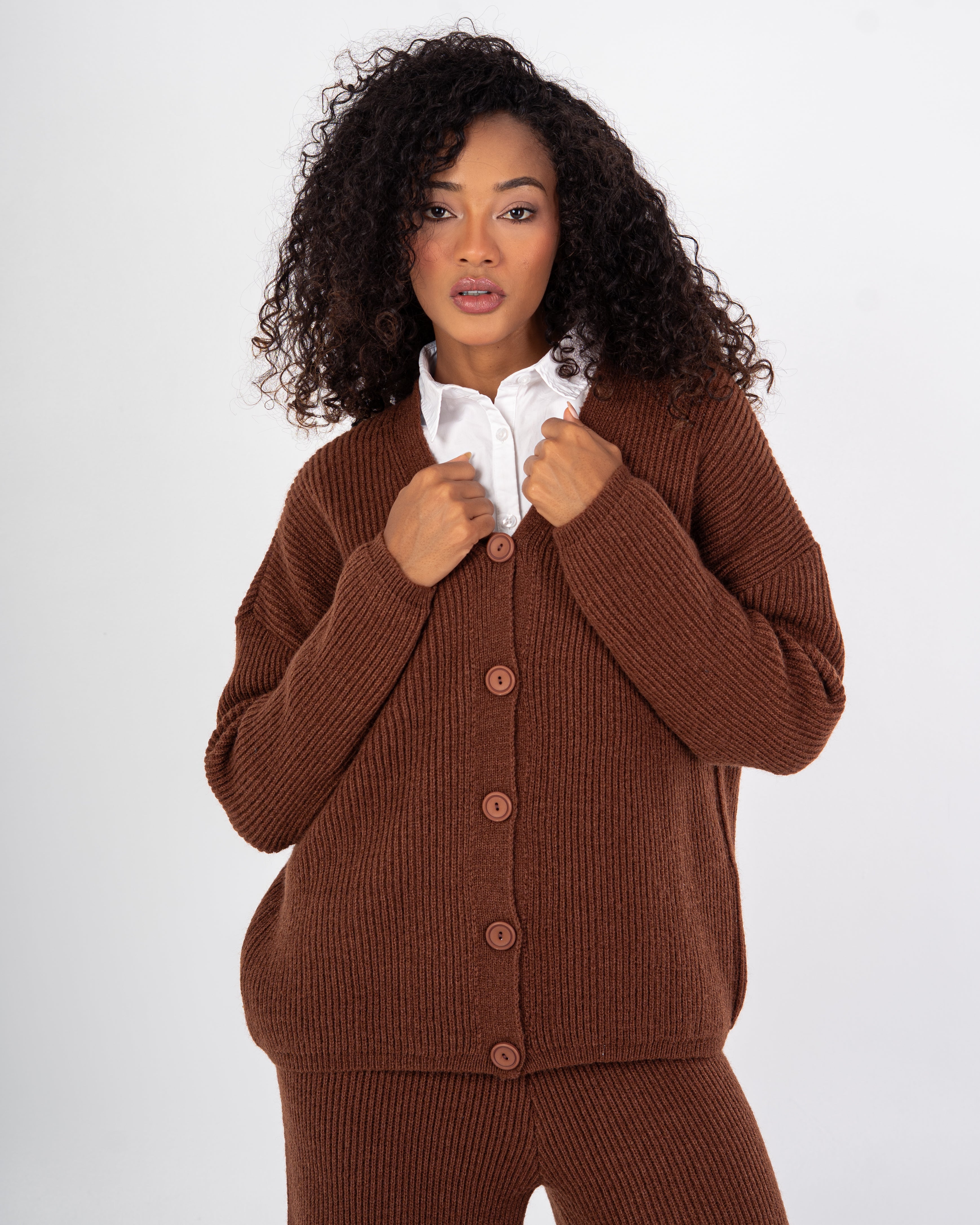 Knitwear Suit – Plain With Buttons