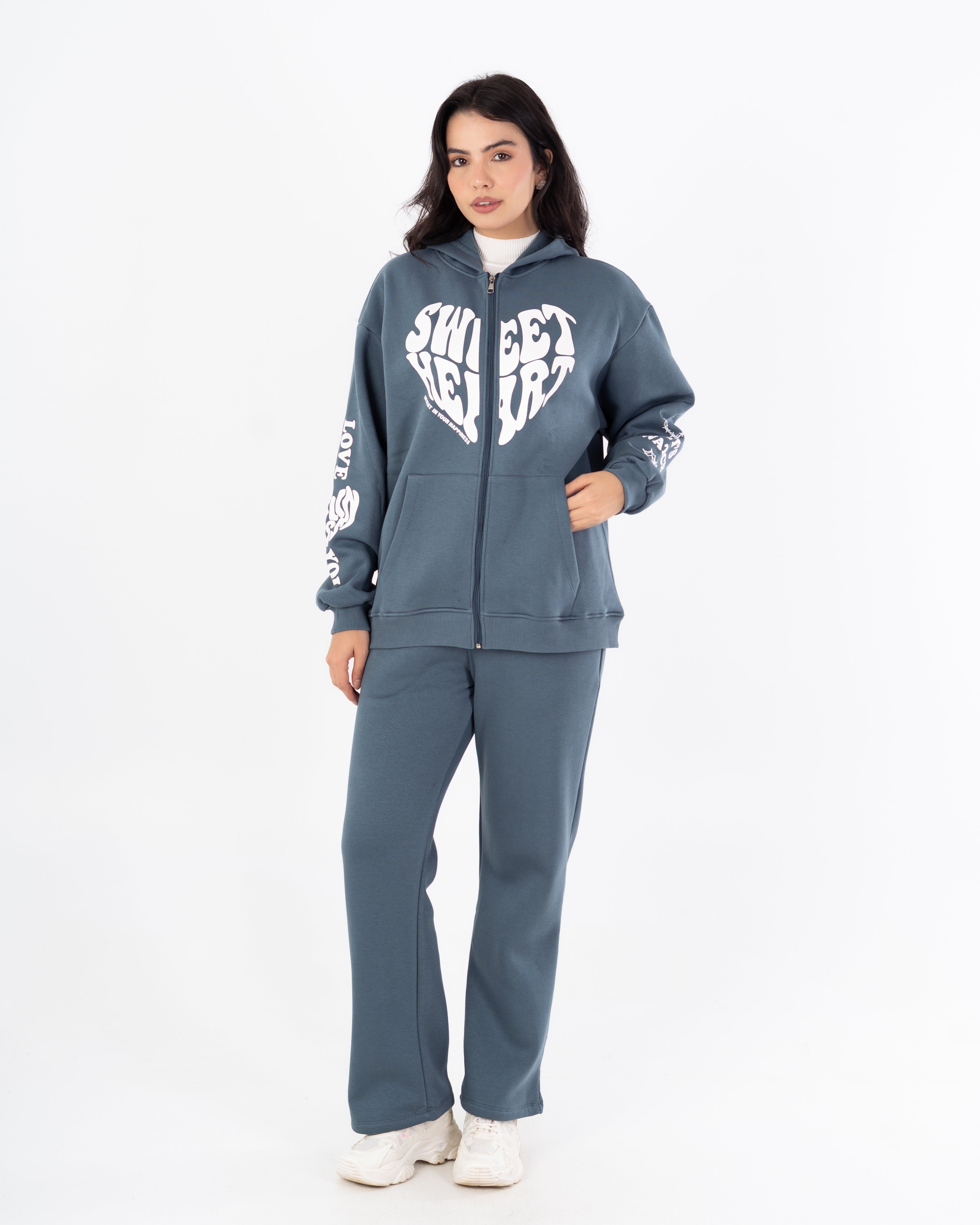 Sweatshirt – Zipper (Back And Sleeve Print)