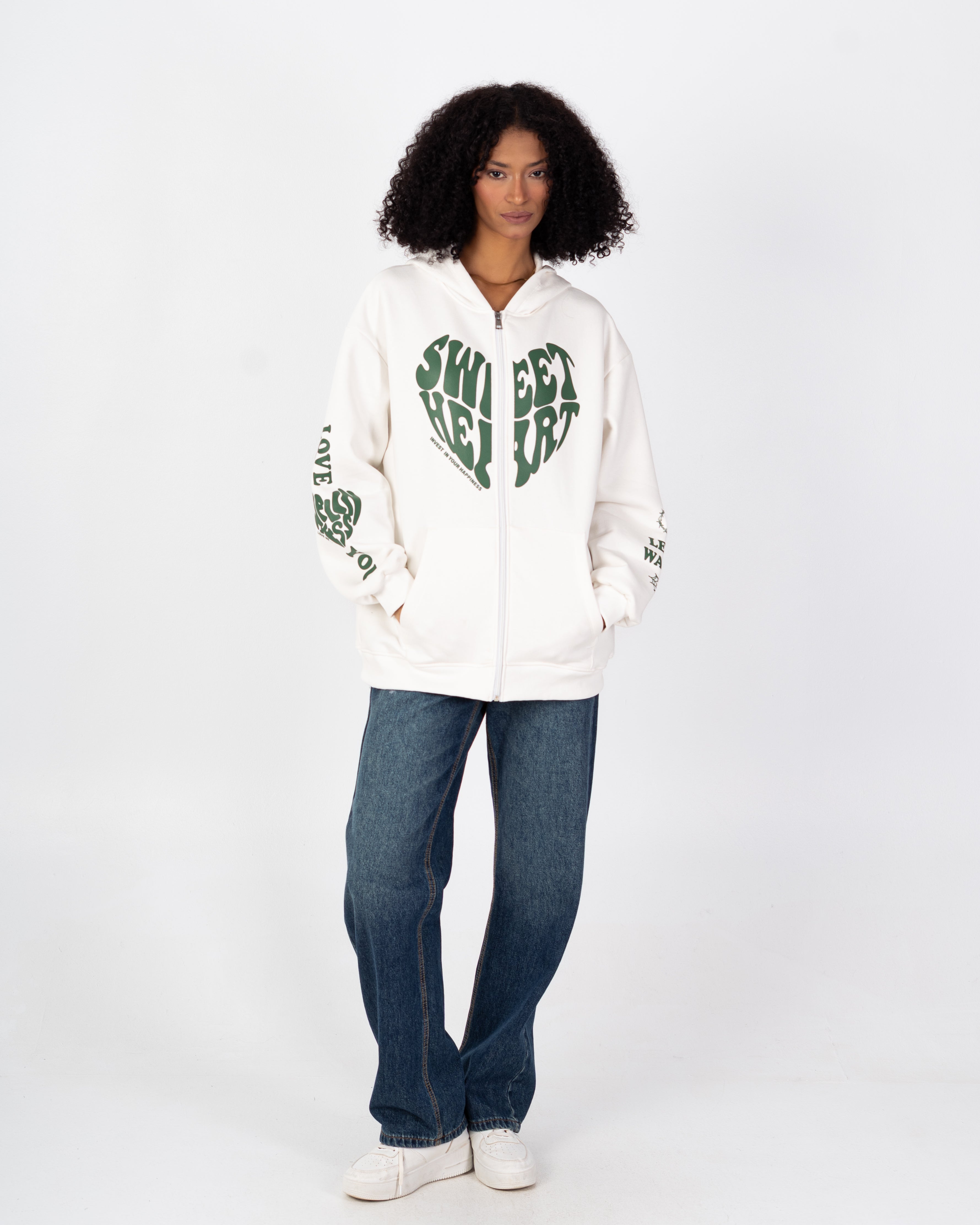 Sweatshirt – Zipper (Back And Sleeve Print)