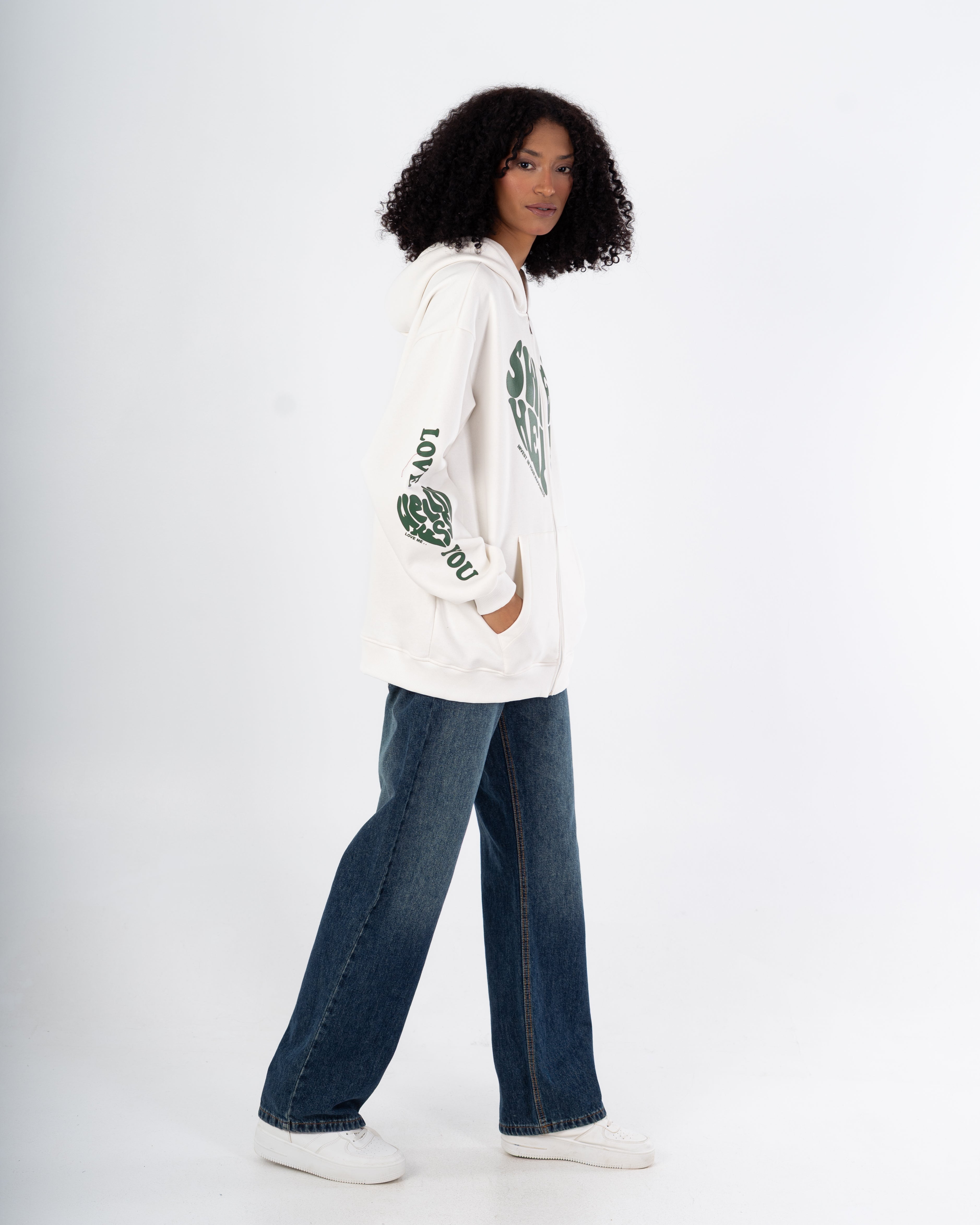Sweatshirt – Zipper (Back And Sleeve Print)