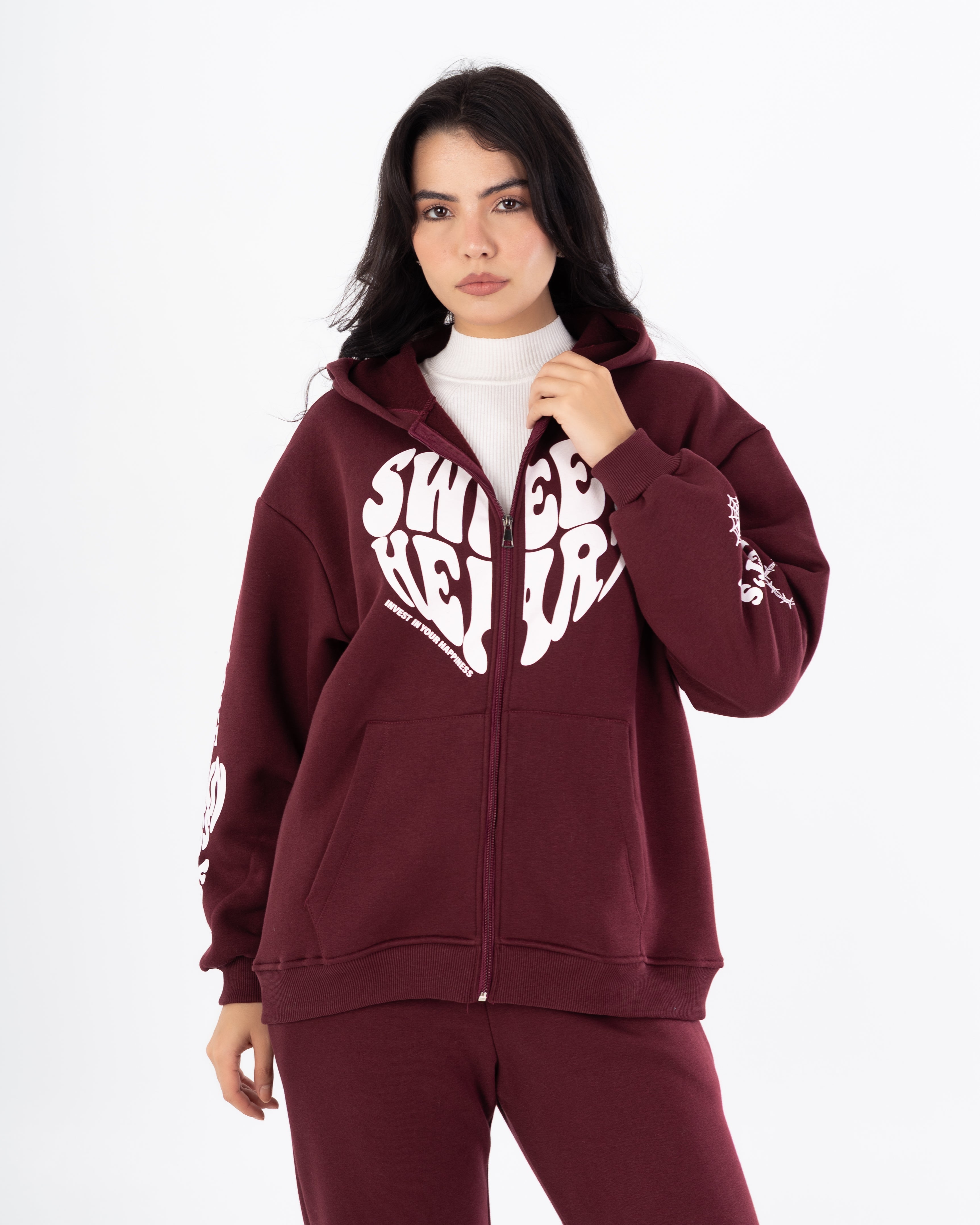 Sweatshirt – Zipper (Back And Sleeve Print)