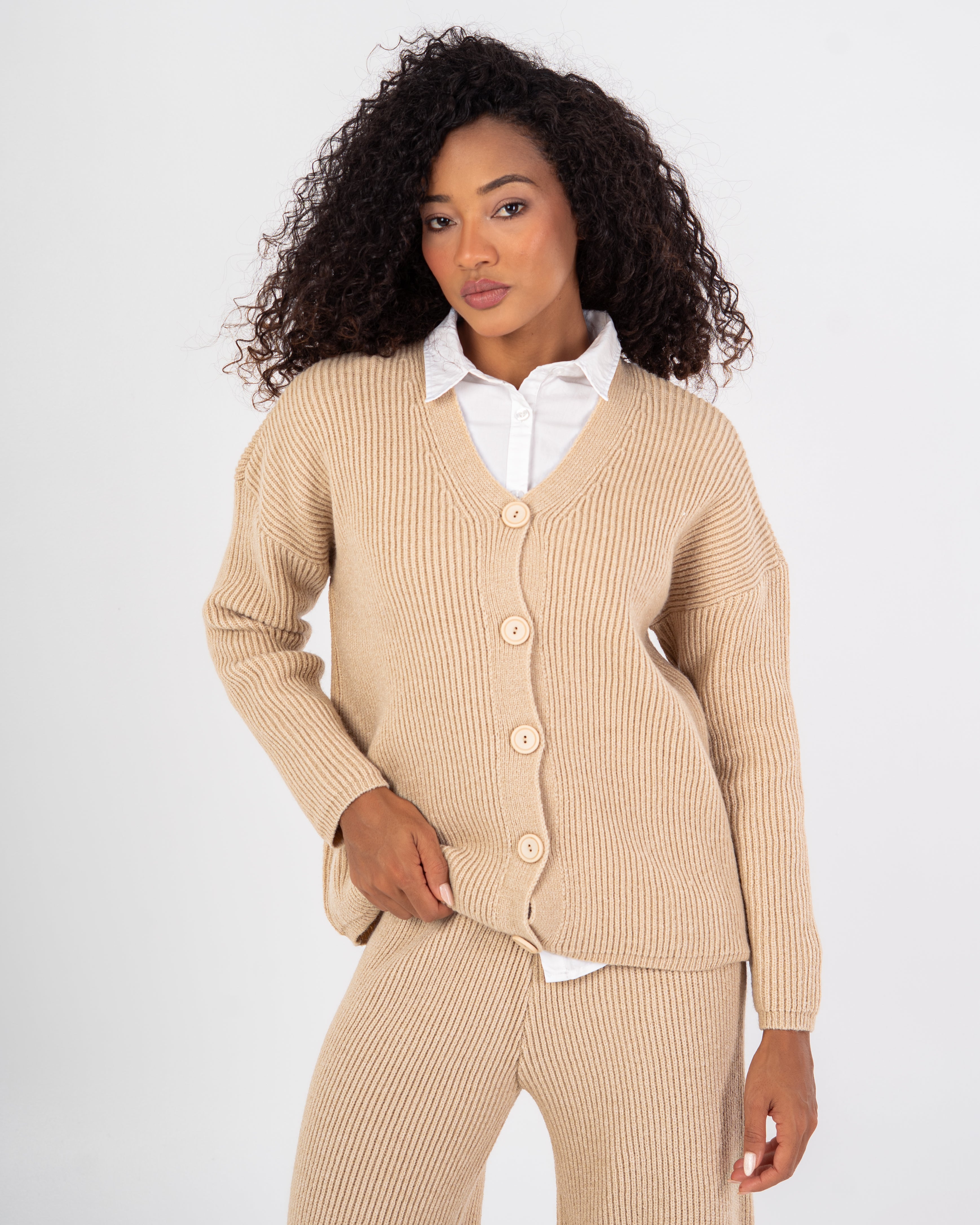 Knitwear Suit – Plain With Buttons