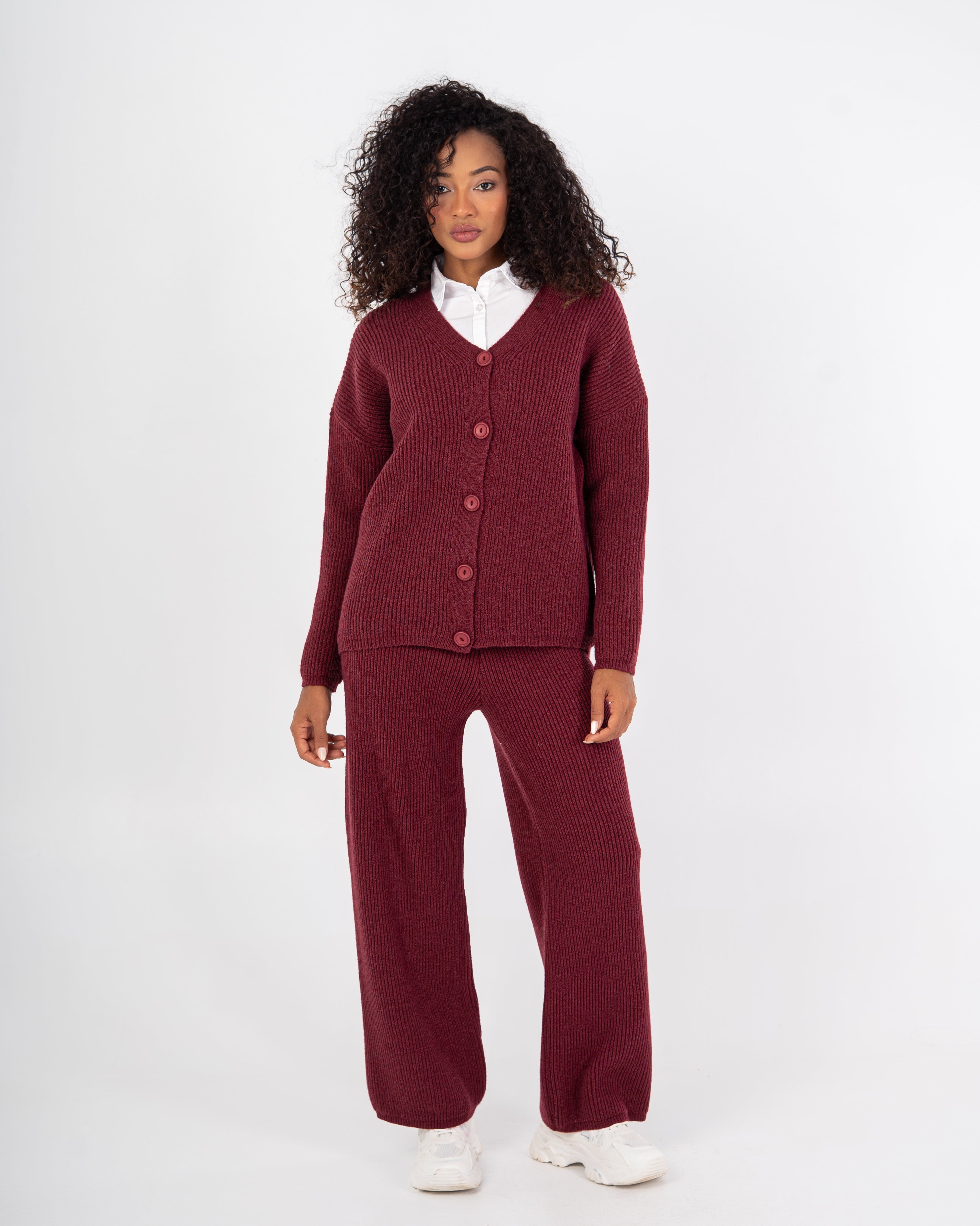 Knitwear Suit – Plain With Buttons