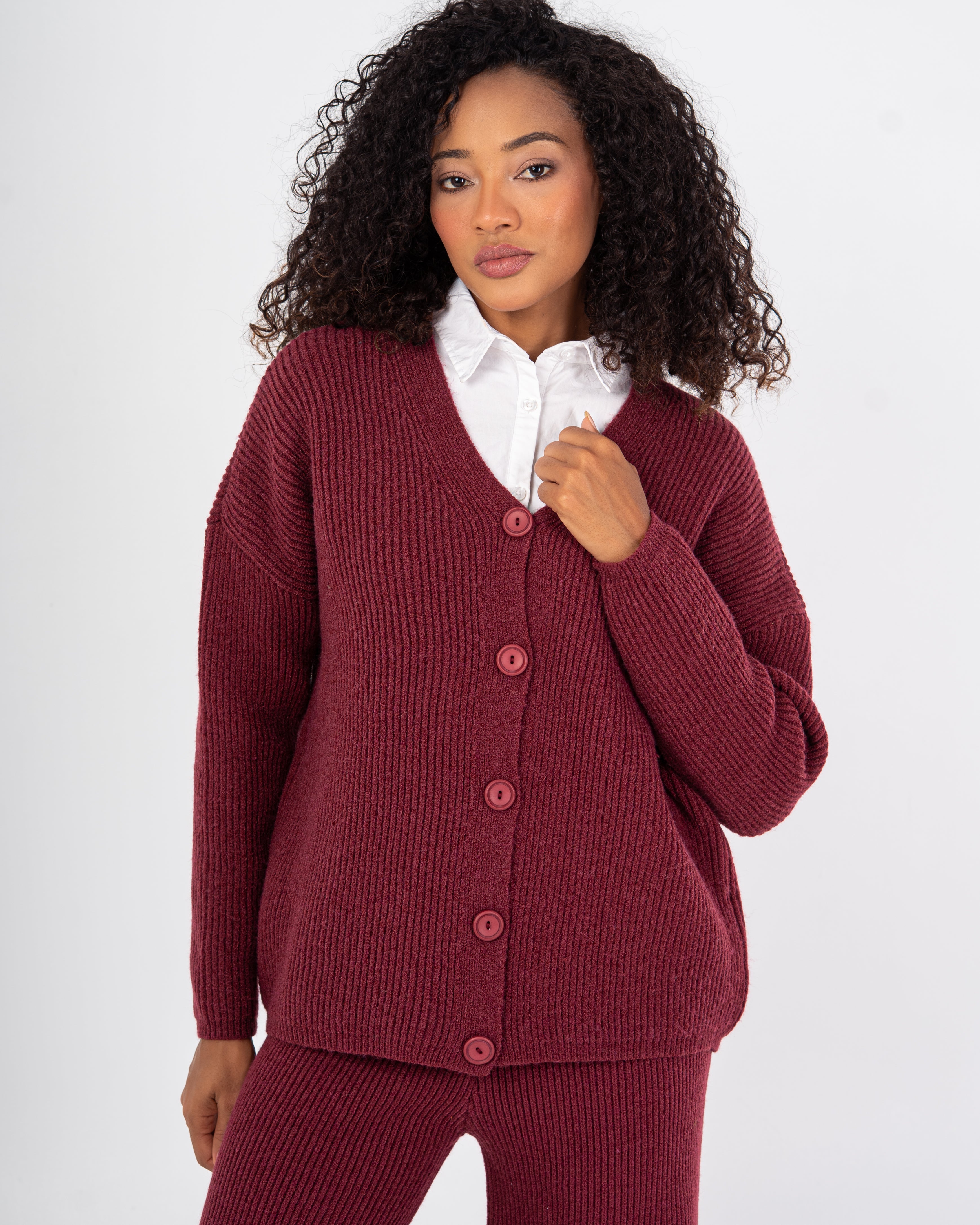 Knitwear Suit – Plain With Buttons