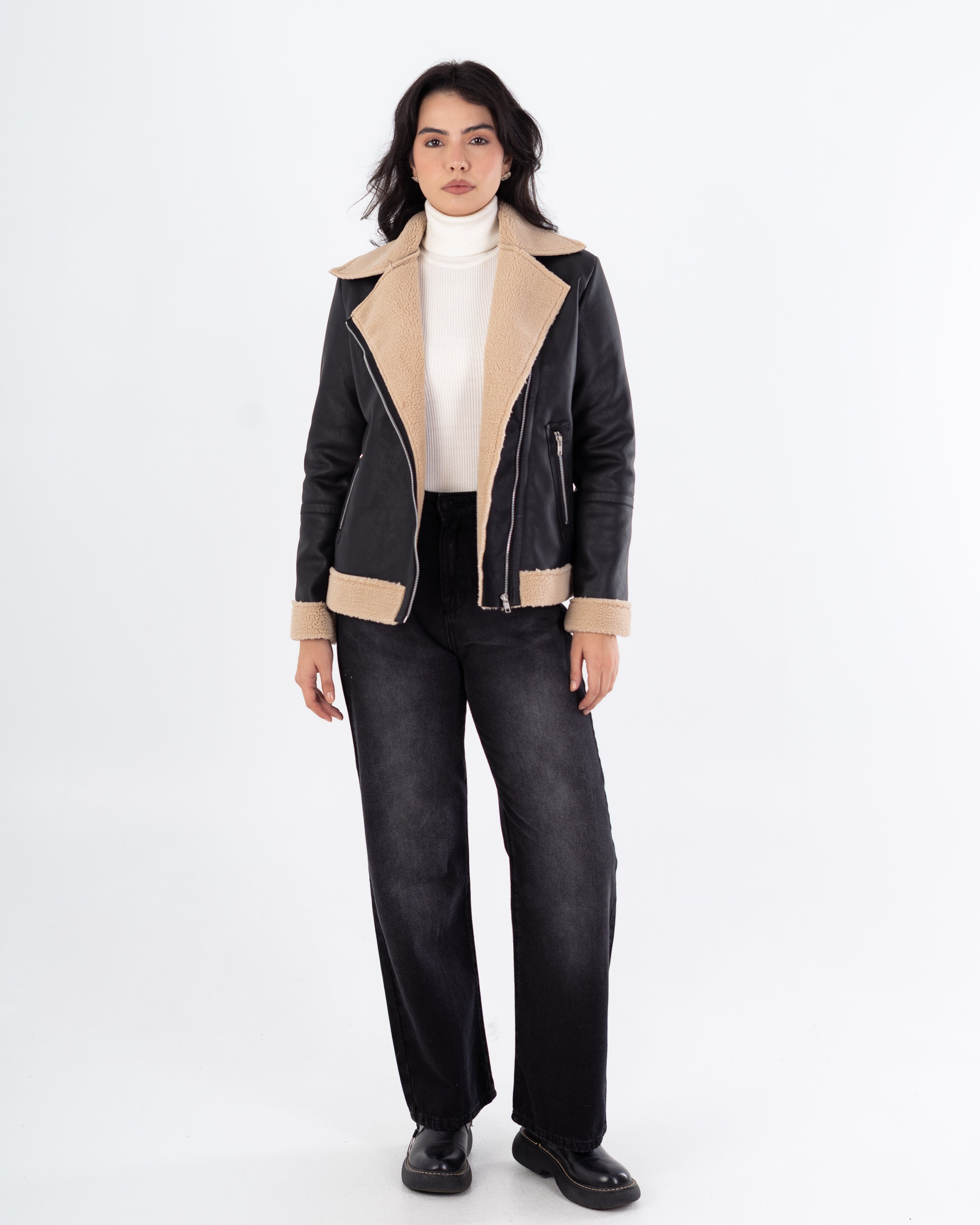 Leather Jacket – Bouclé Lined