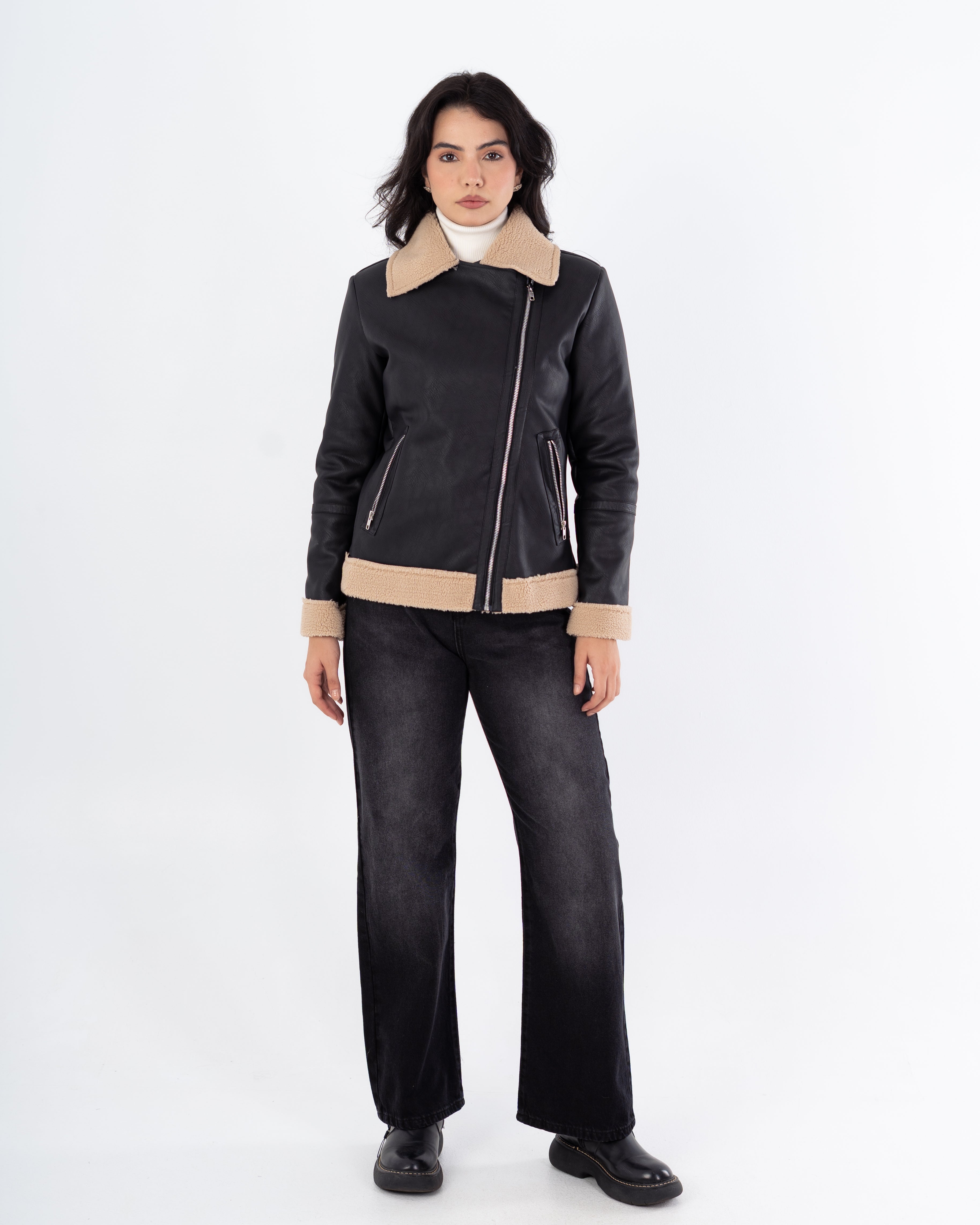 Leather Jacket – Bouclé Lined