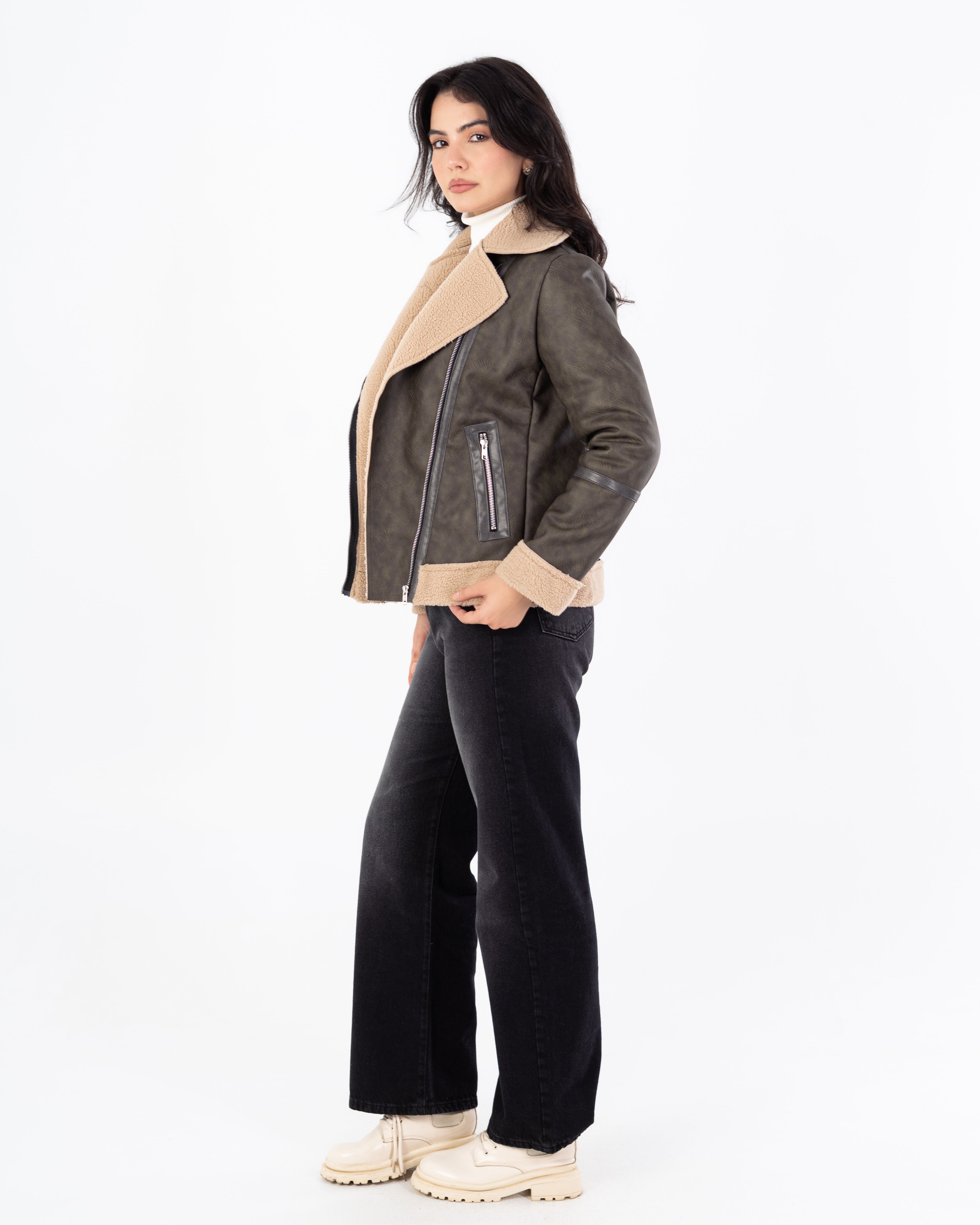 Leather Jacket – Bouclé Lined
