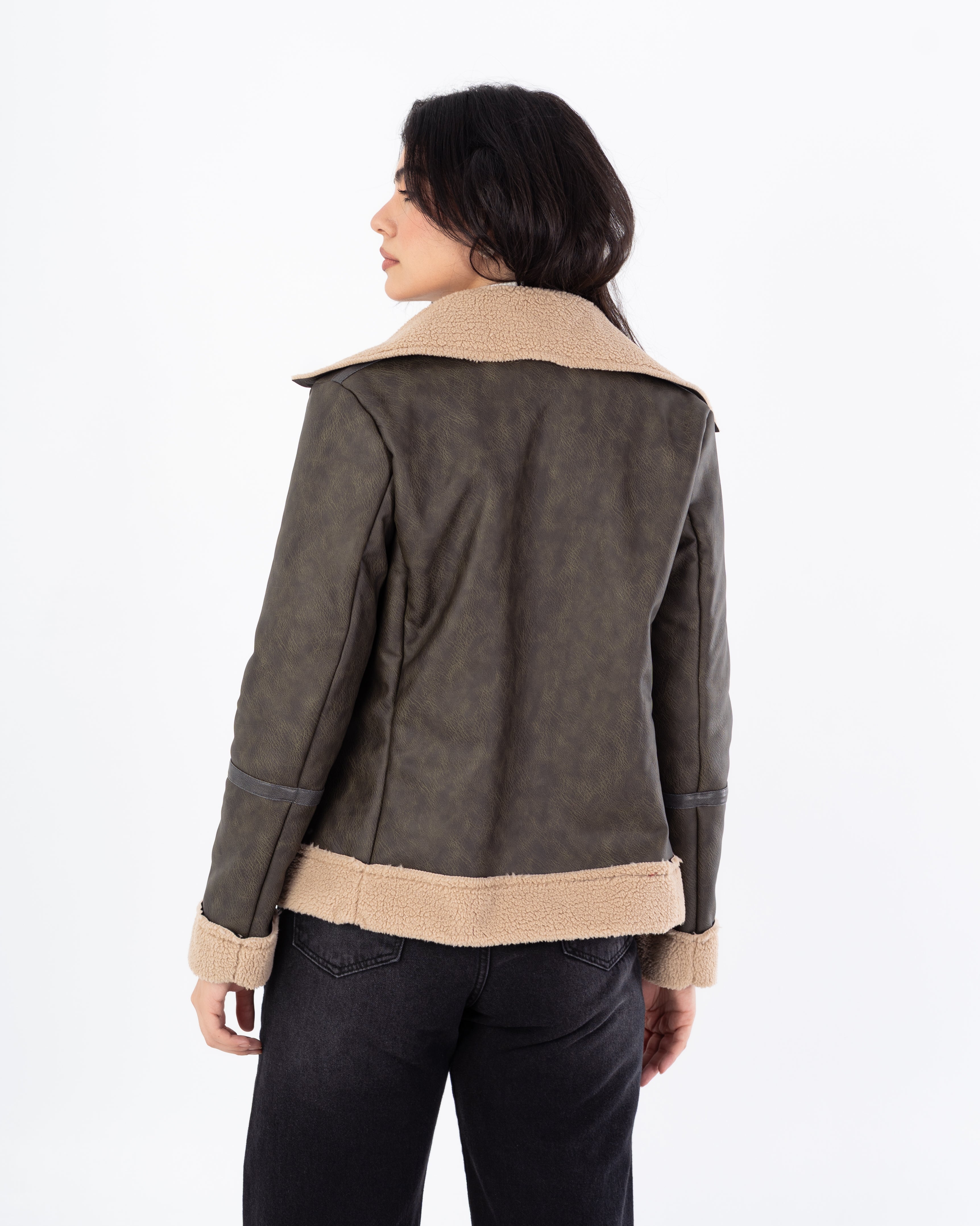 Leather Jacket – Bouclé Lined