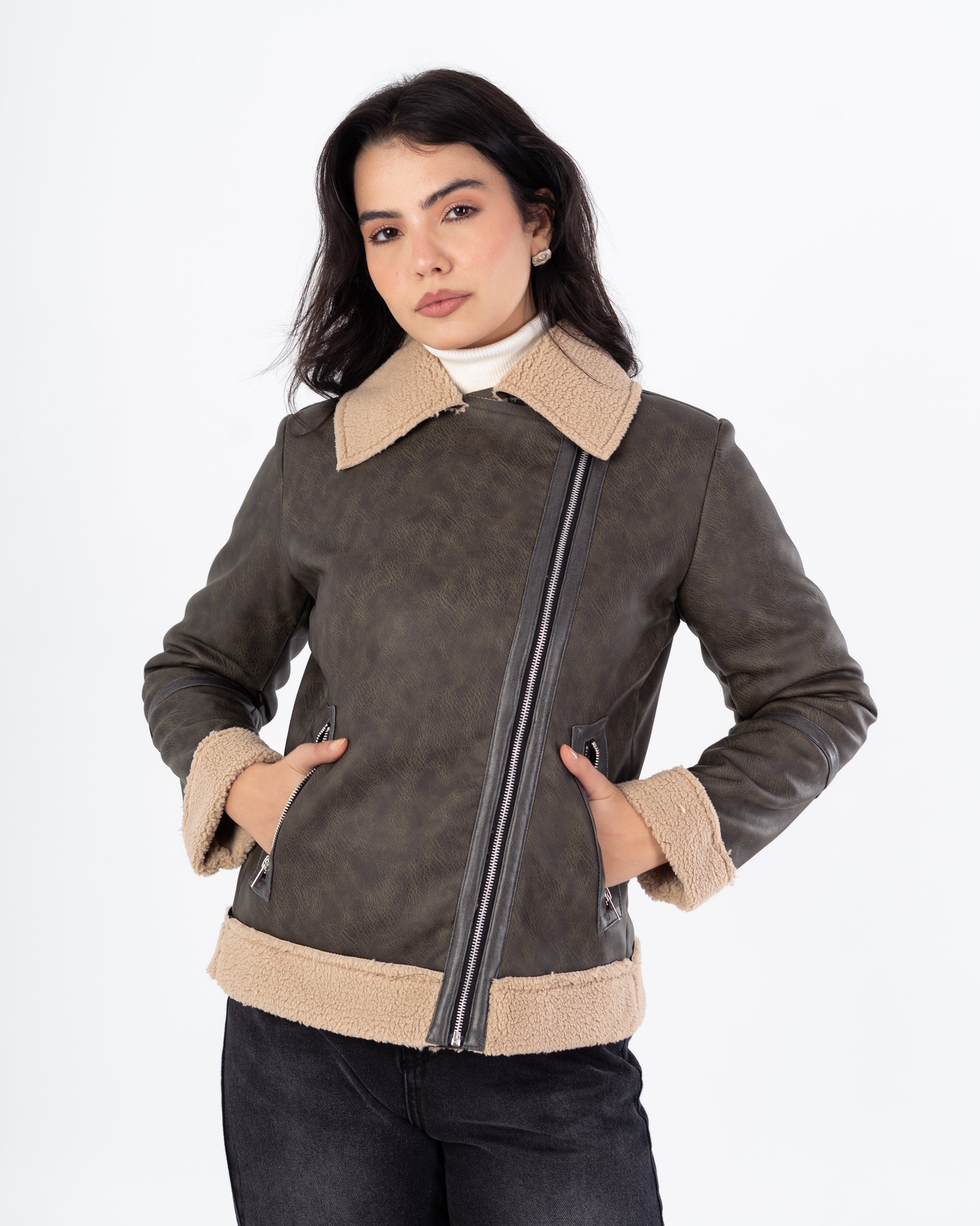 Leather Jacket – Bouclé Lined