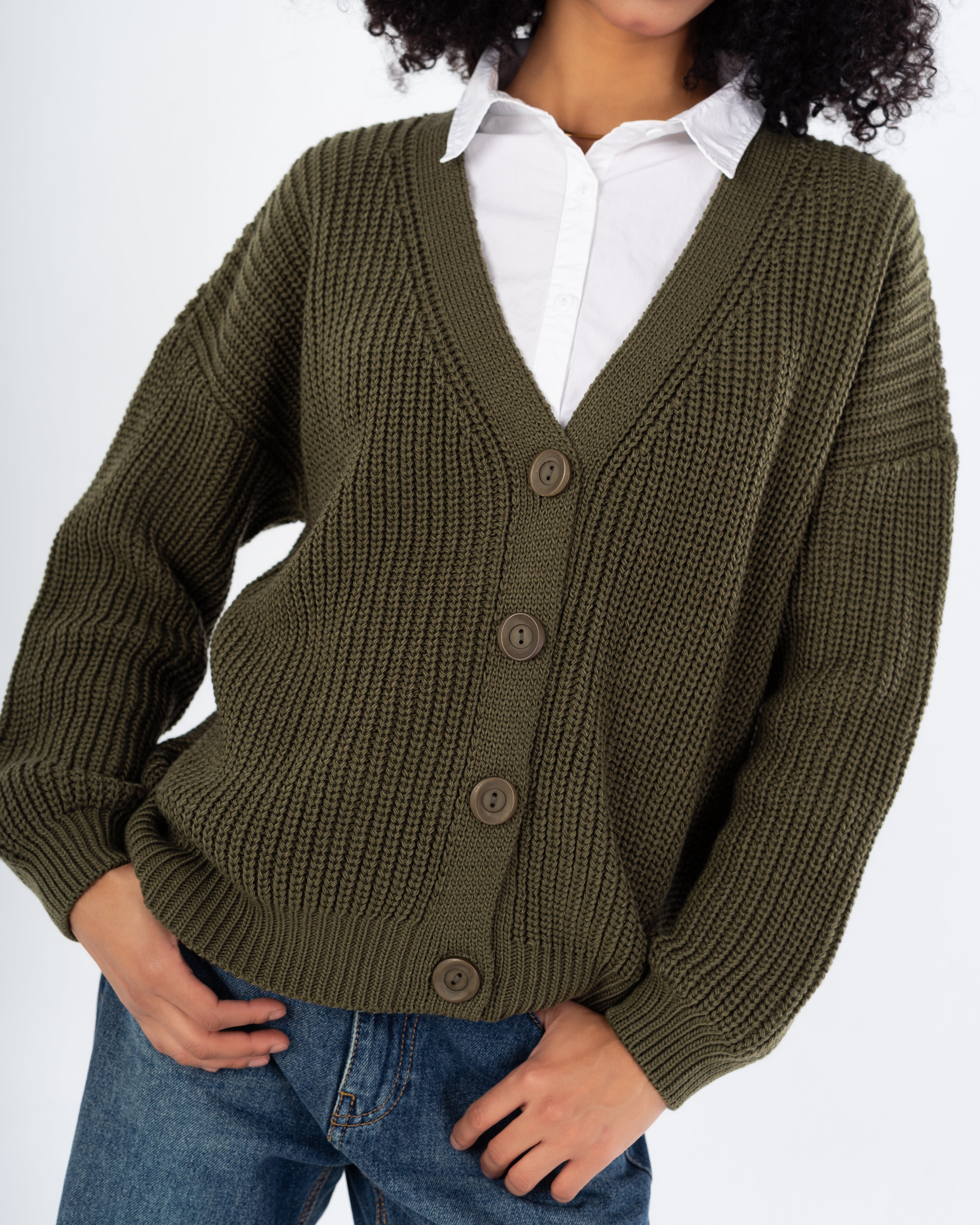 كارديجان واسع الرقبة – (4 أزرار)