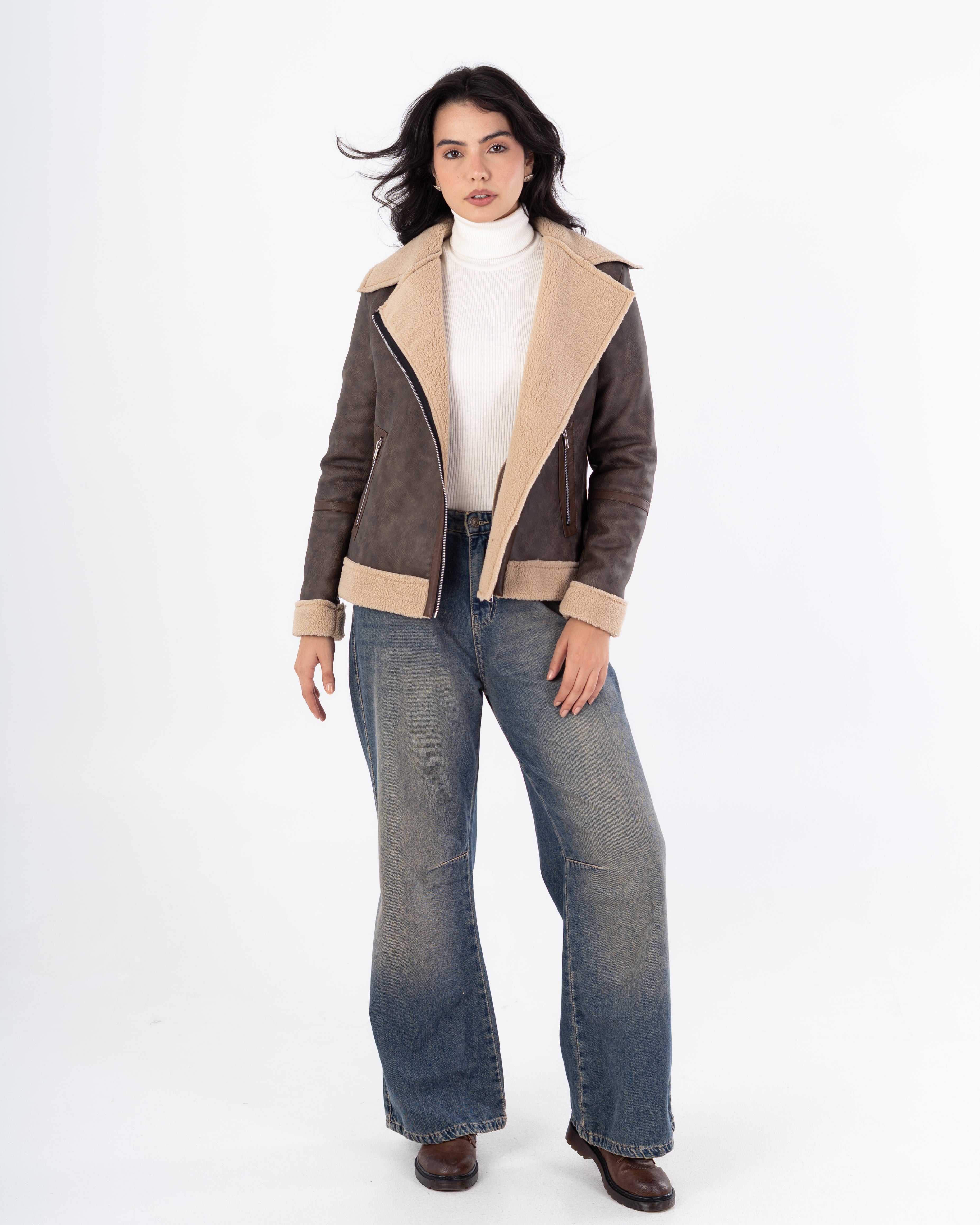 Leather Jacket – Bouclé Lined