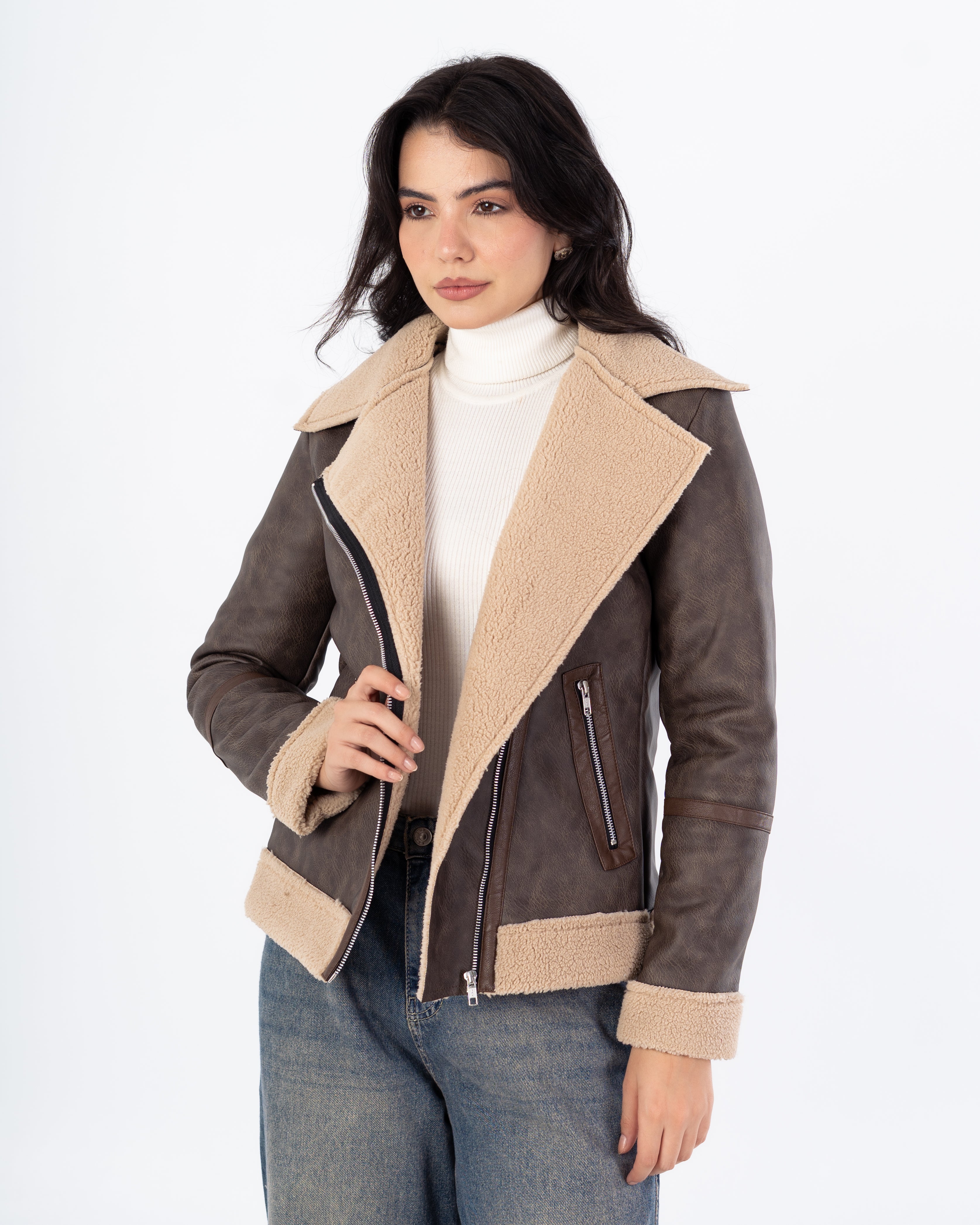Leather Jacket – Bouclé Lined